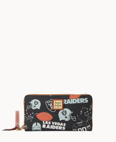NFL Raiders Large Zip Around Wristlet