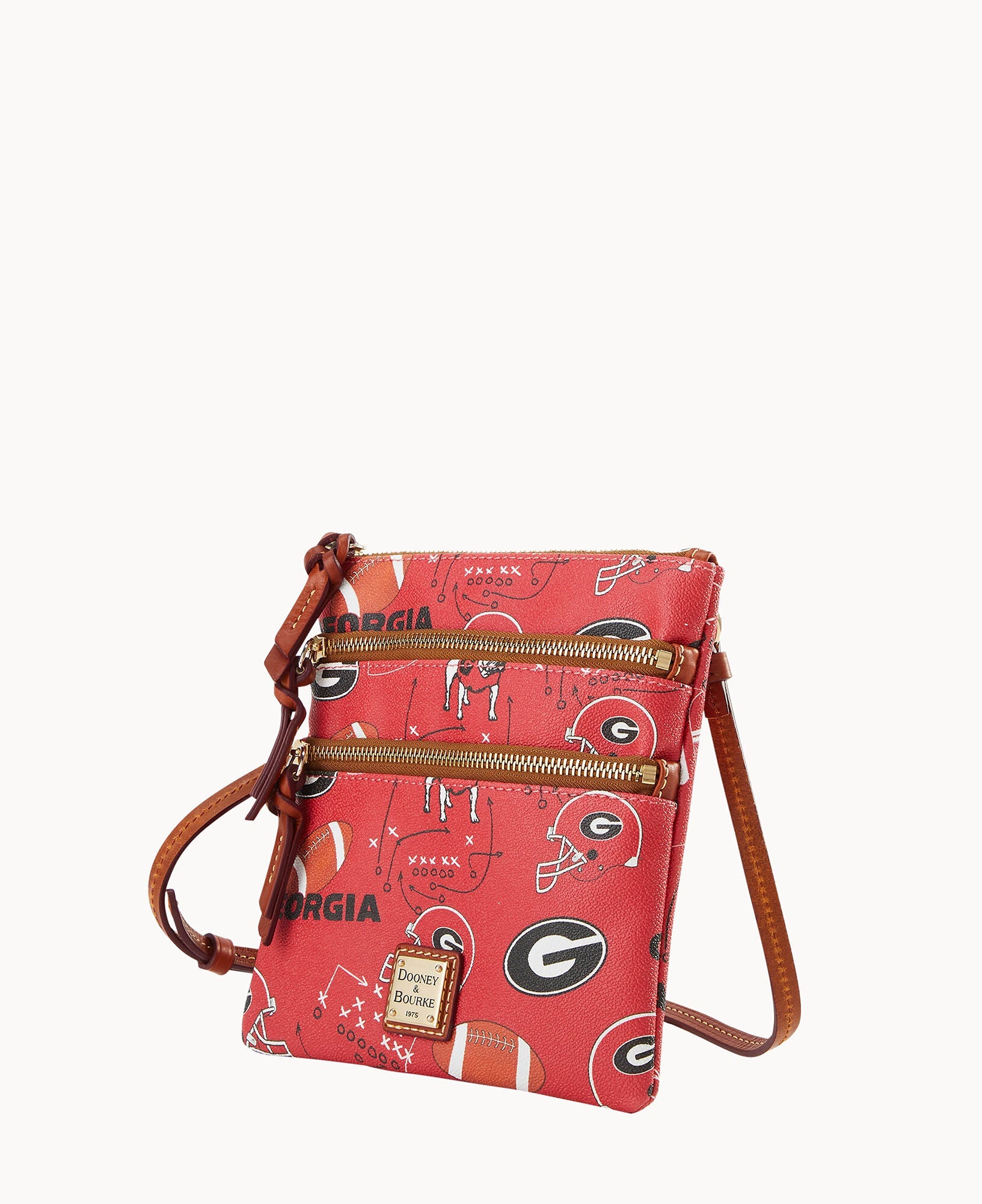 Collegiate University of Georgia Triple Zip Crossbody