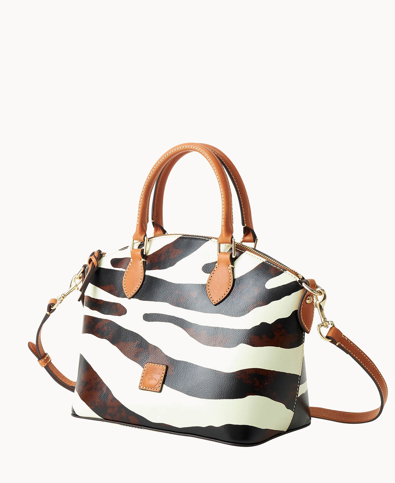 Zebra Leather Geena Satchel