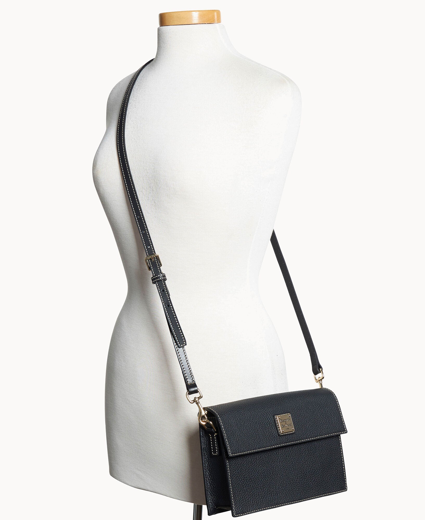 Pebble Grain East West Flap Crossbody