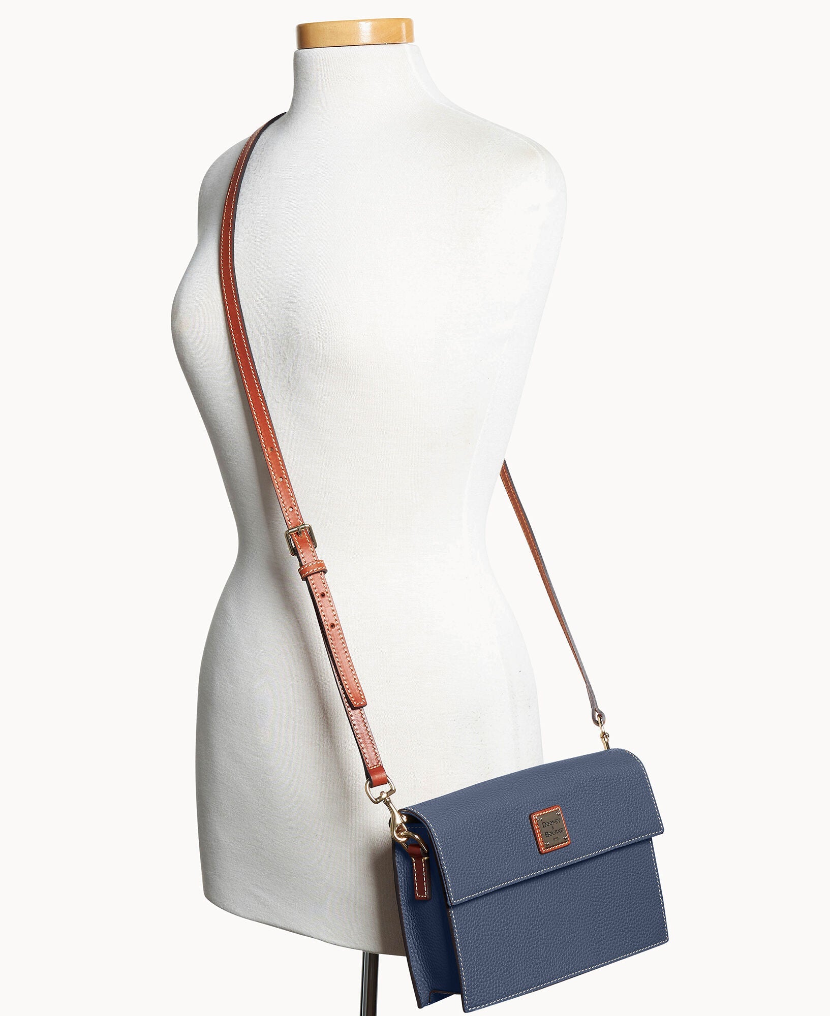 Pebble Grain East West Flap Crossbody