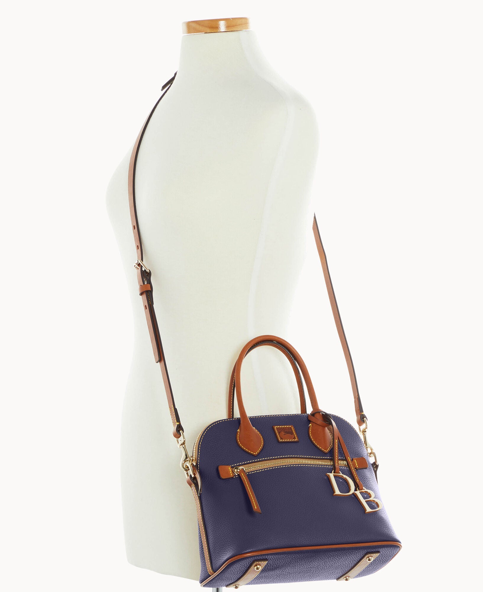 Pebble Grain Domed Satchel