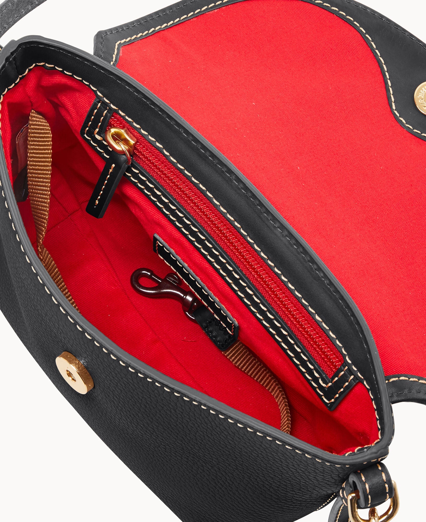 Pebble Grain Crossbody Saddle Bag