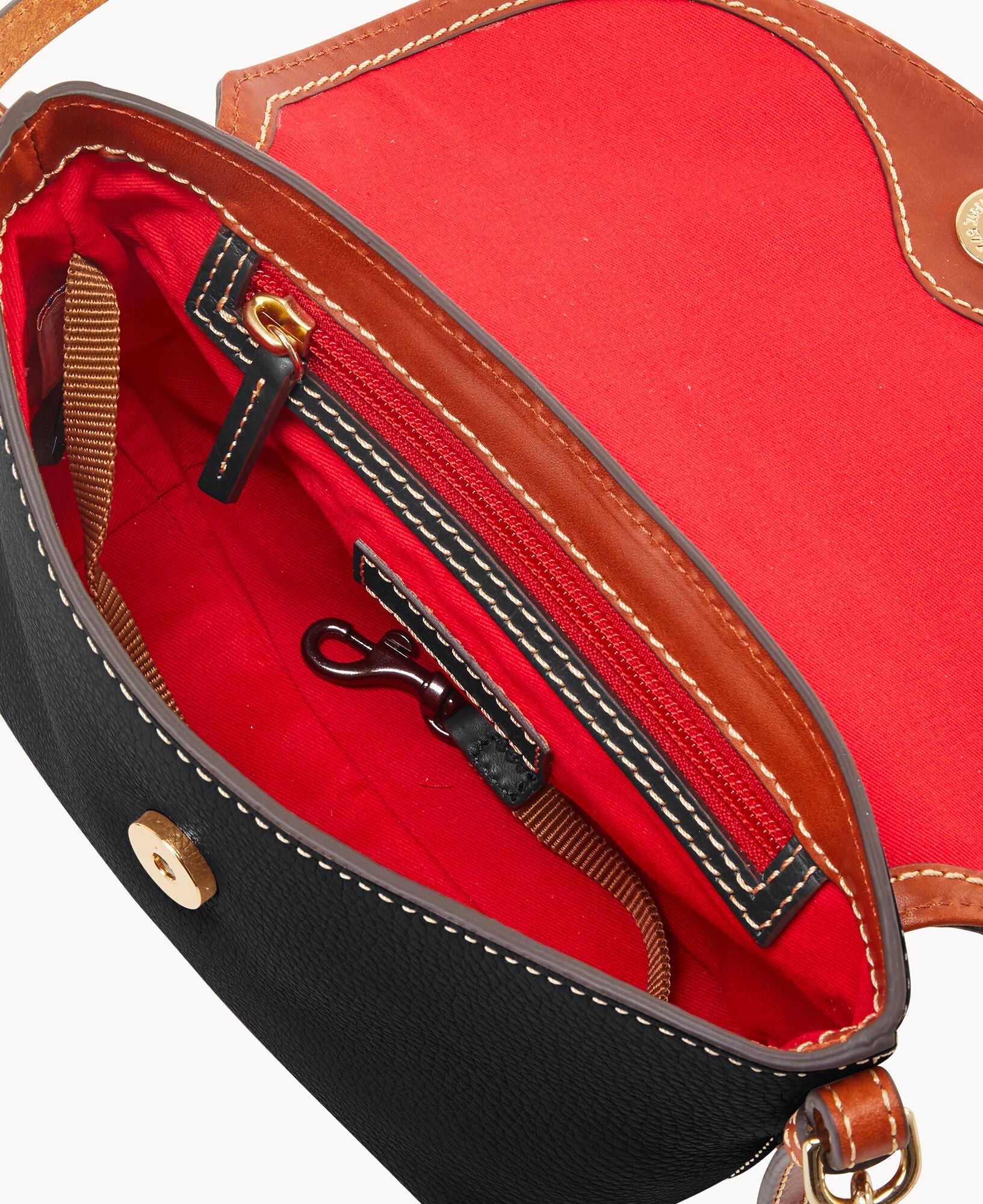 Pebble Grain Crossbody Saddle Bag