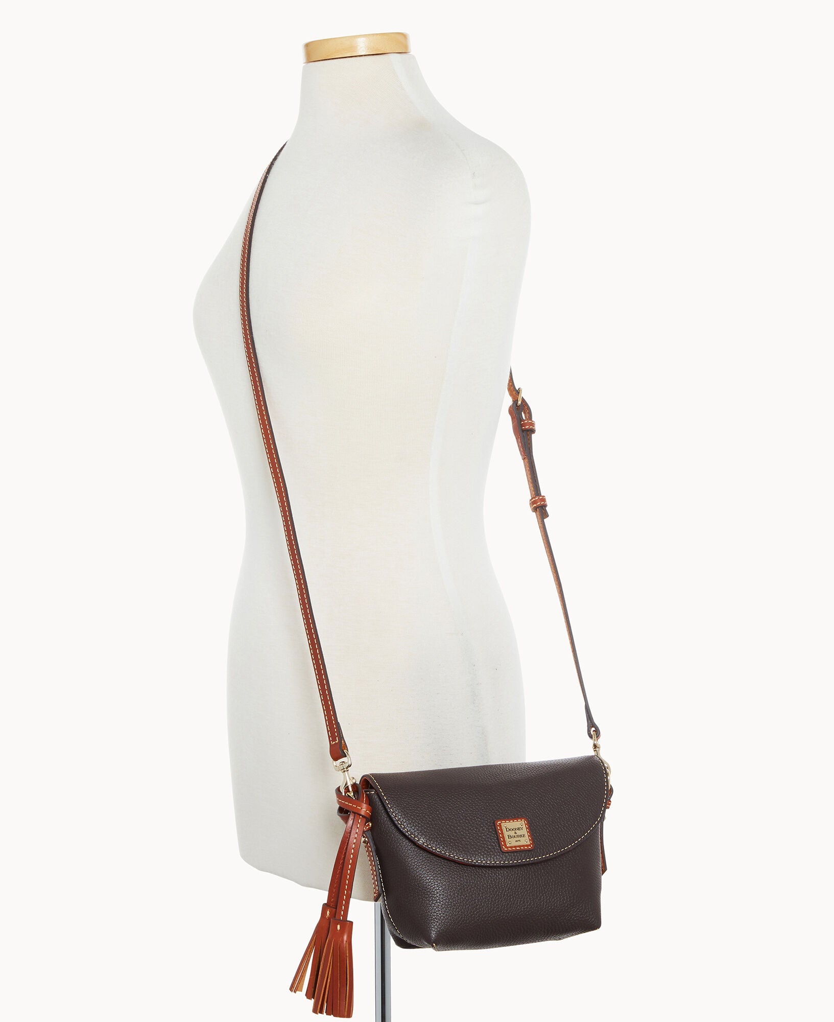 Pebble Grain Crossbody Saddle Bag