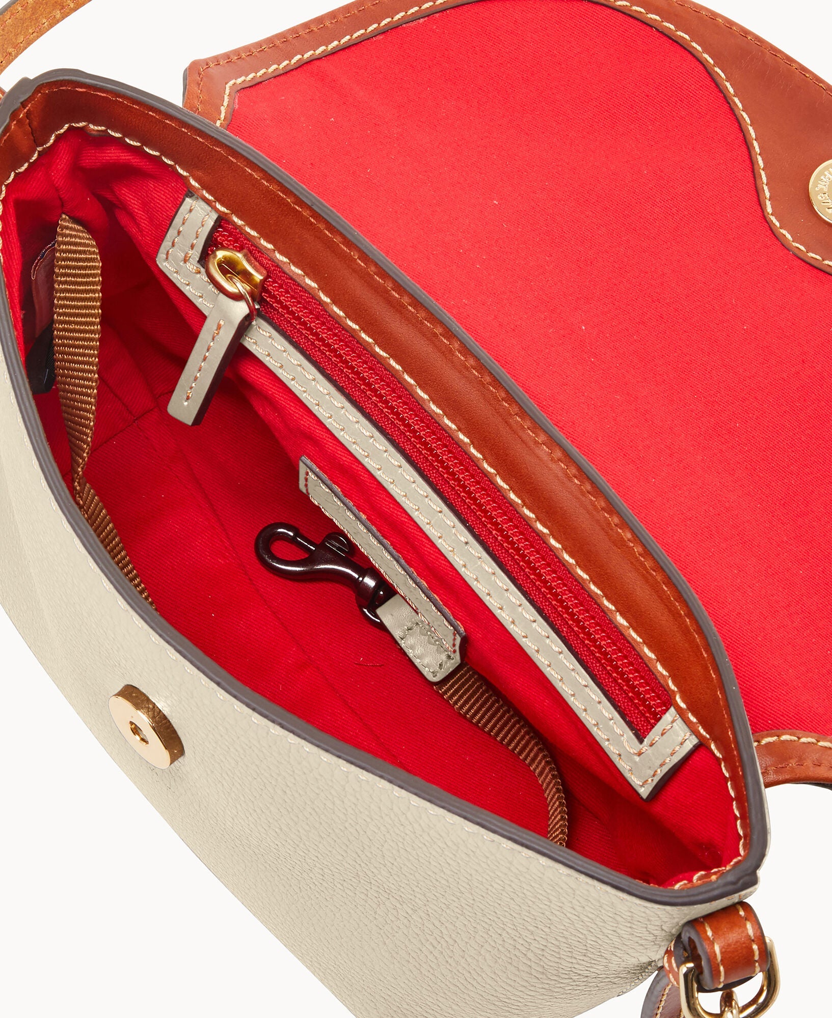 Pebble Grain Crossbody Saddle Bag