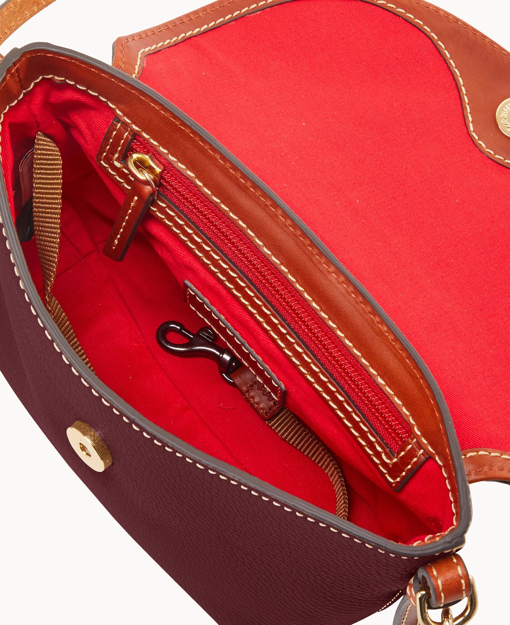 Pebble Grain Crossbody Saddle Bag