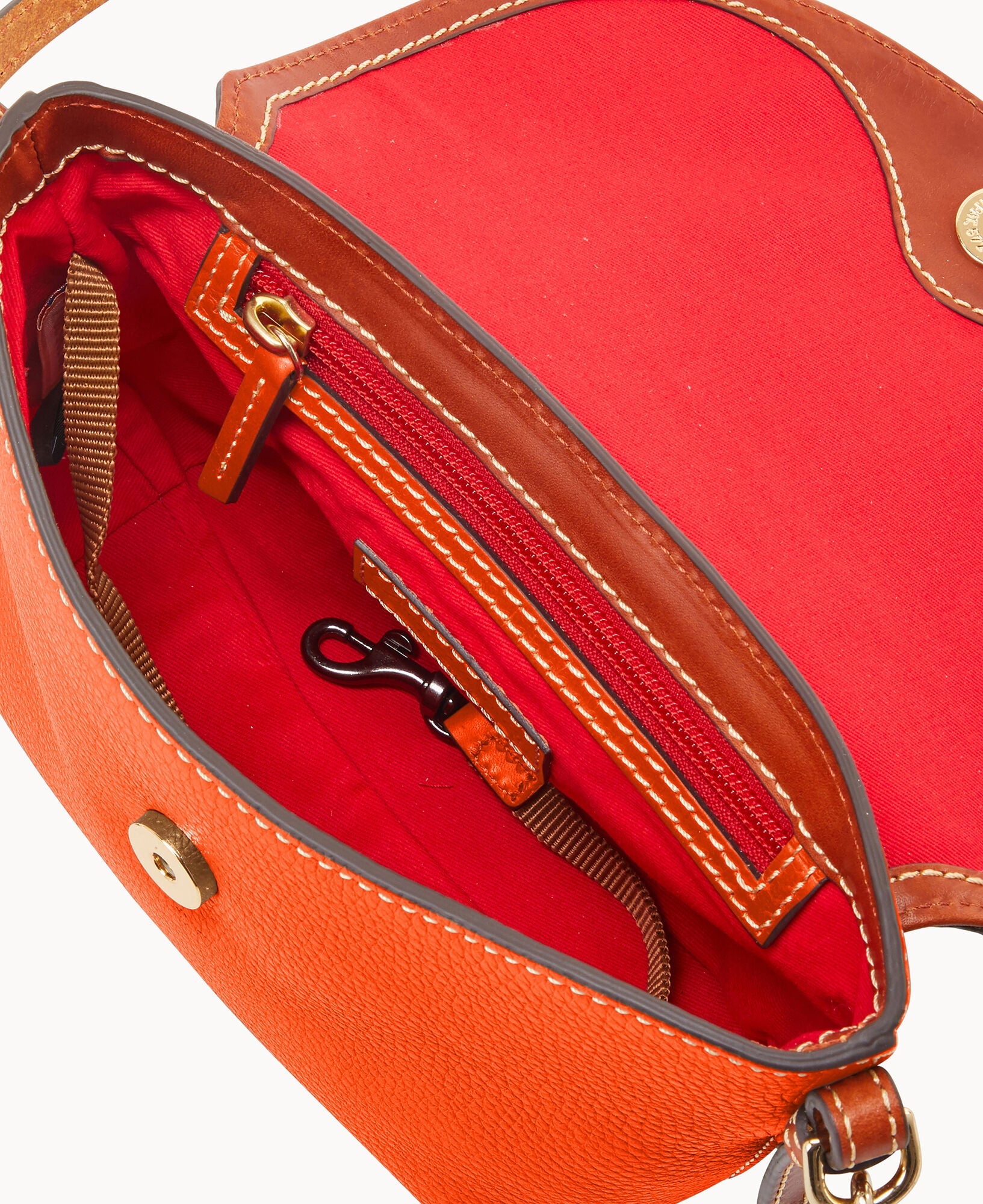 Pebble Grain Crossbody Saddle Bag