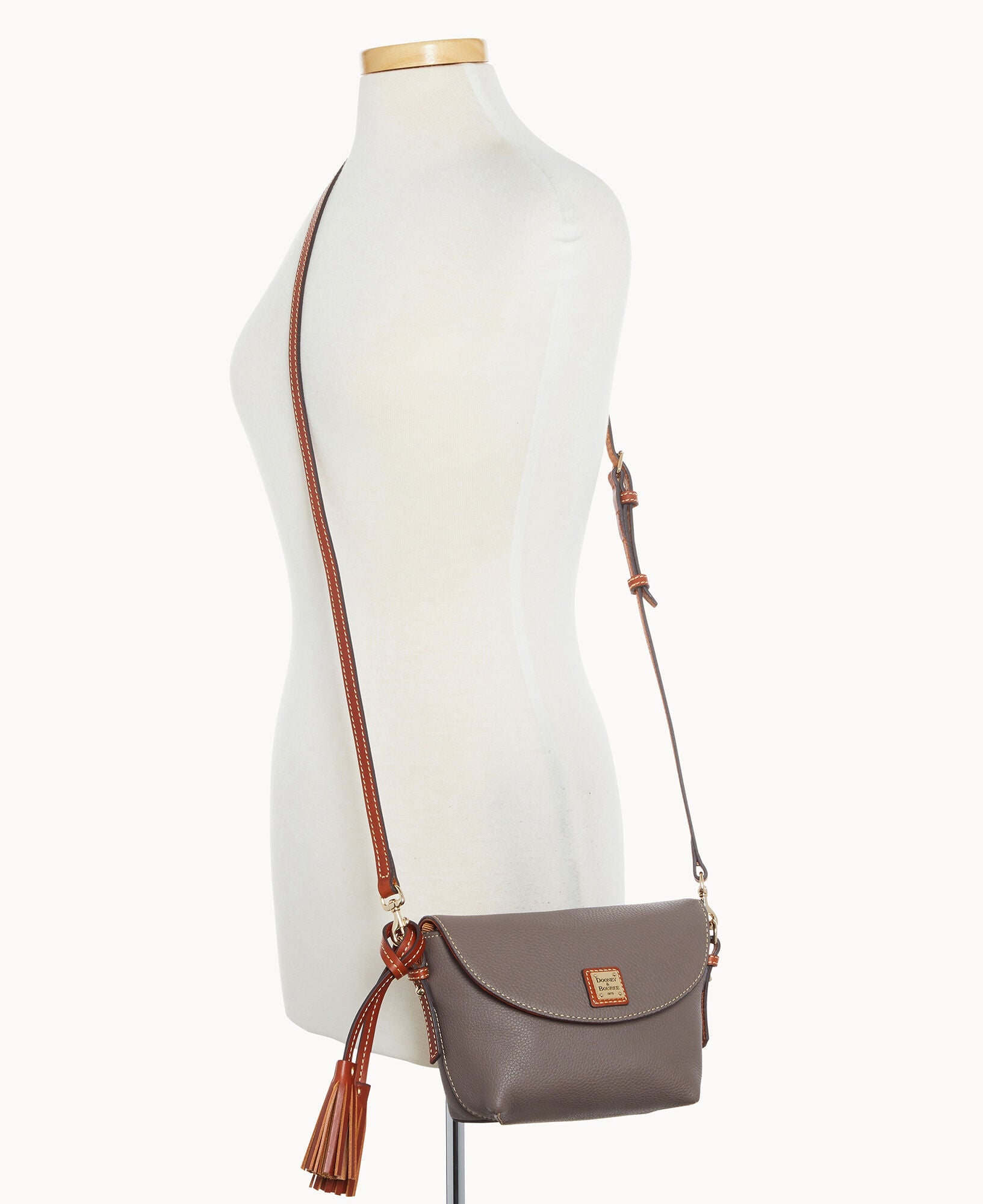 Pebble Grain Crossbody Saddle Bag