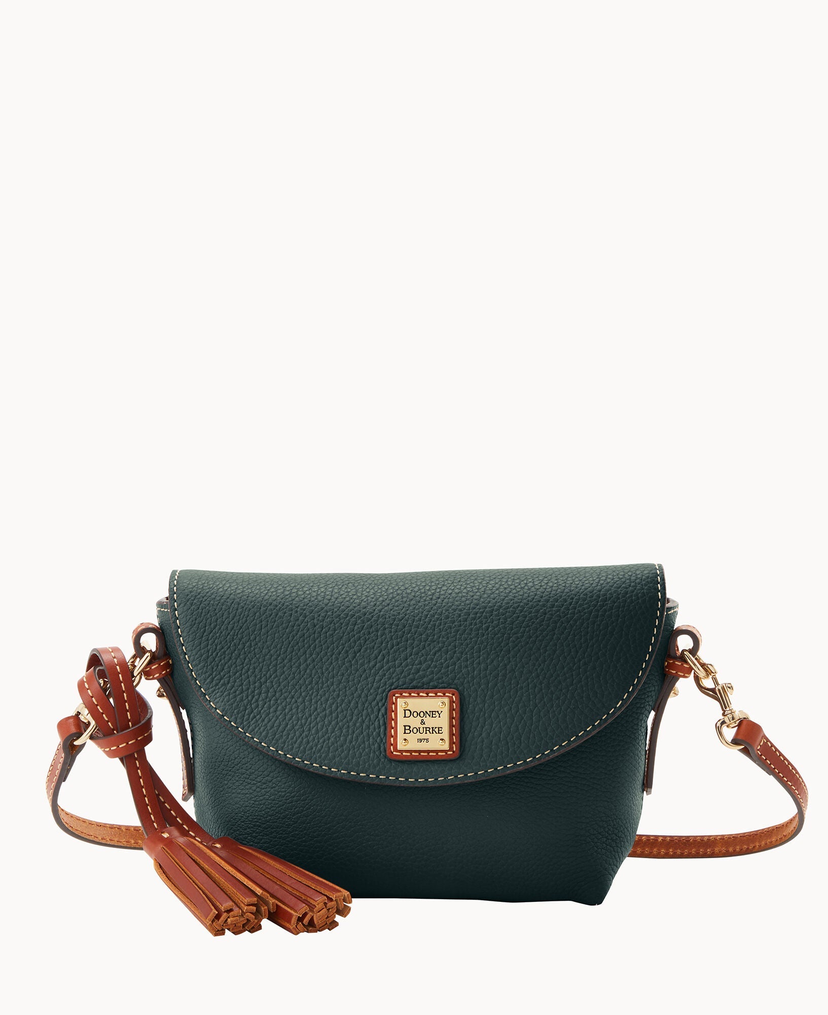 Pebble Grain Crossbody Saddle Bag
