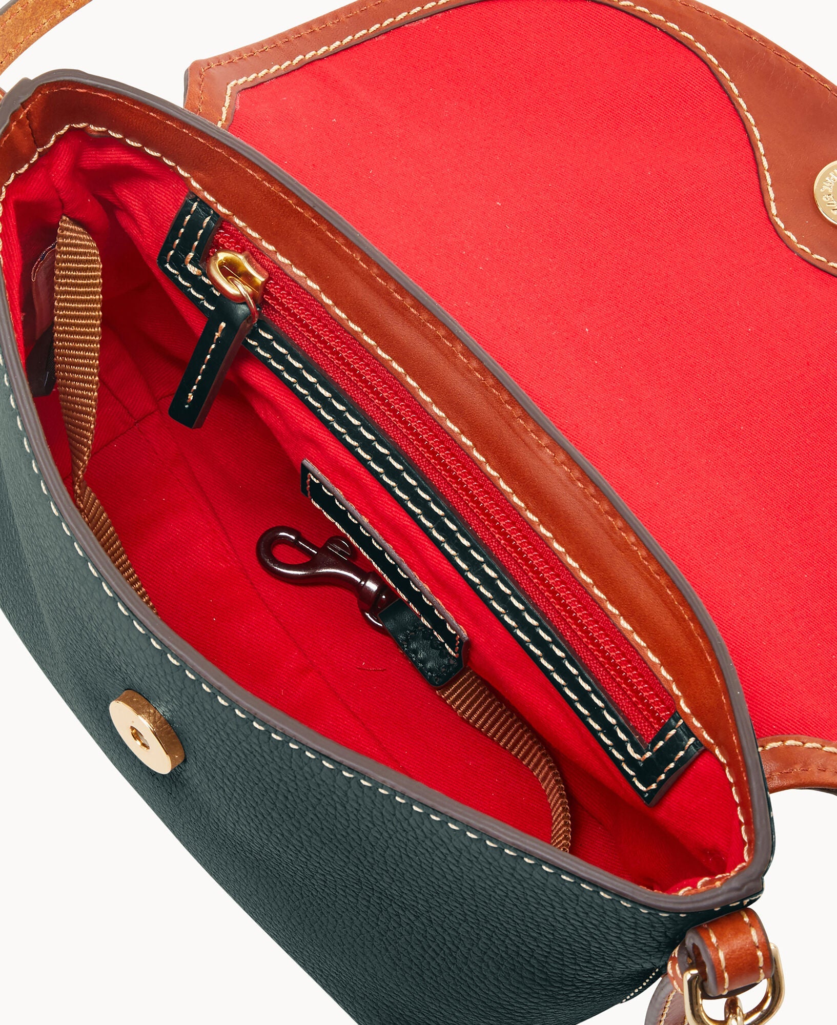 Pebble Grain Crossbody Saddle Bag