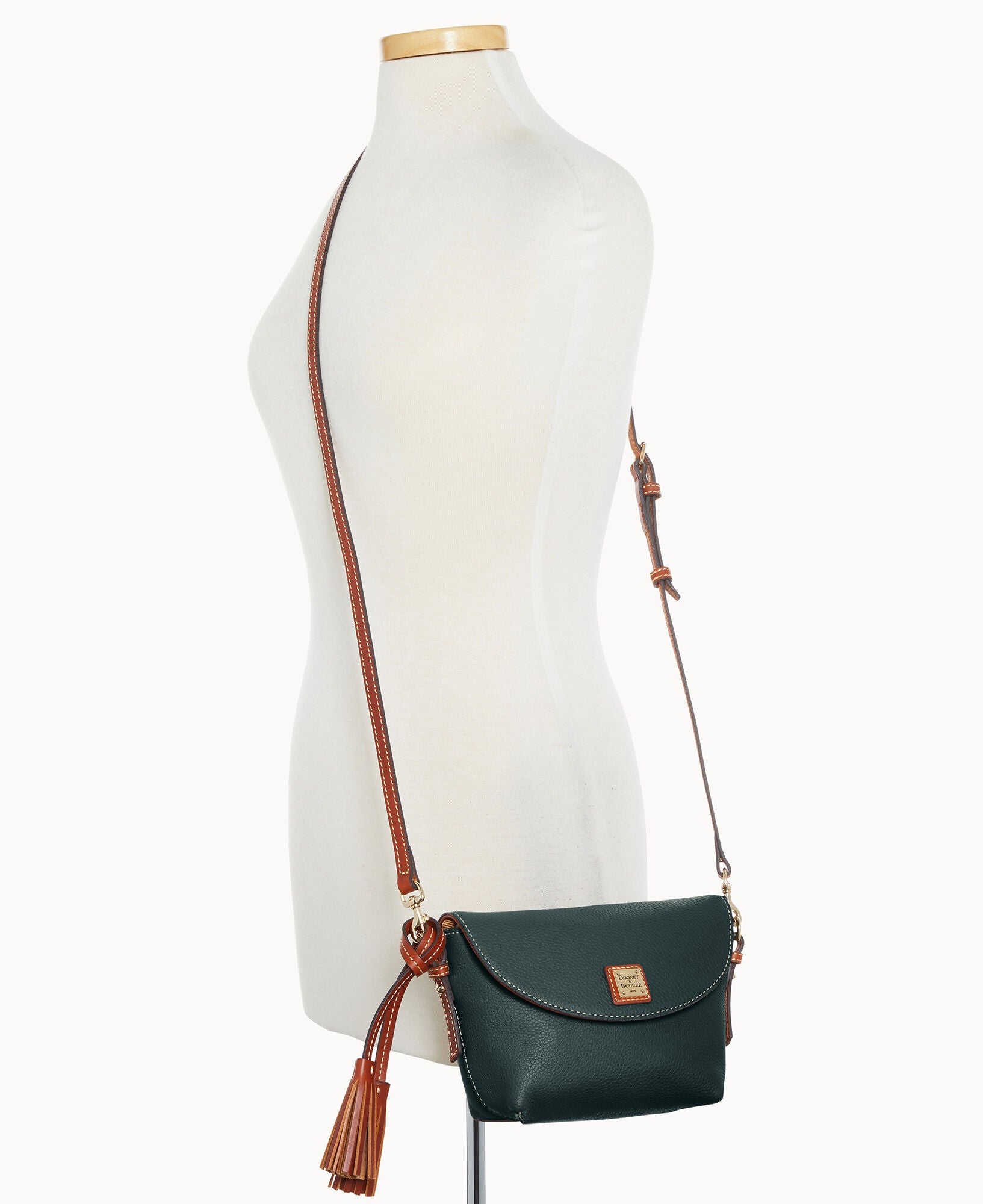Pebble Grain Crossbody Saddle Bag