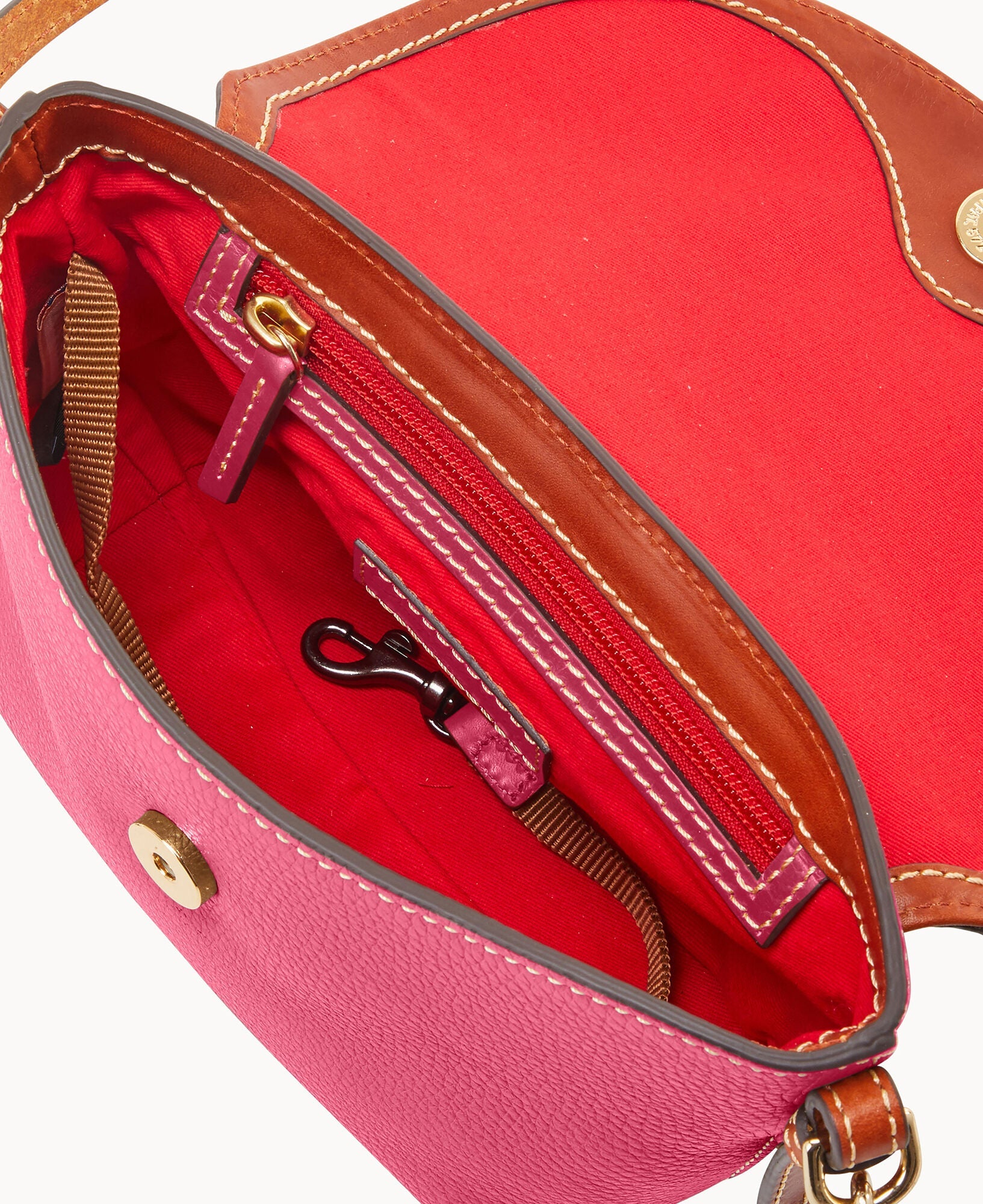 Pebble Grain Crossbody Saddle Bag