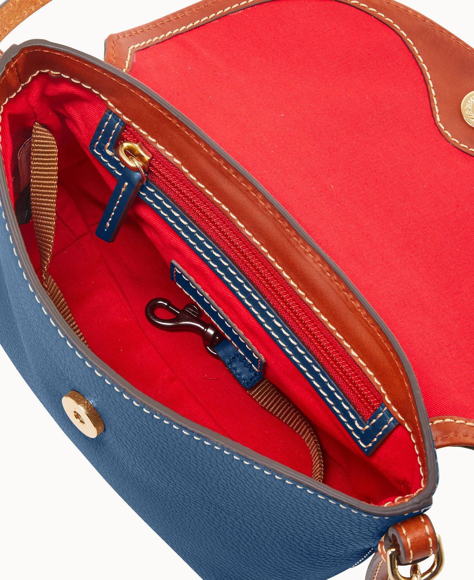 Pebble Grain Crossbody Saddle Bag