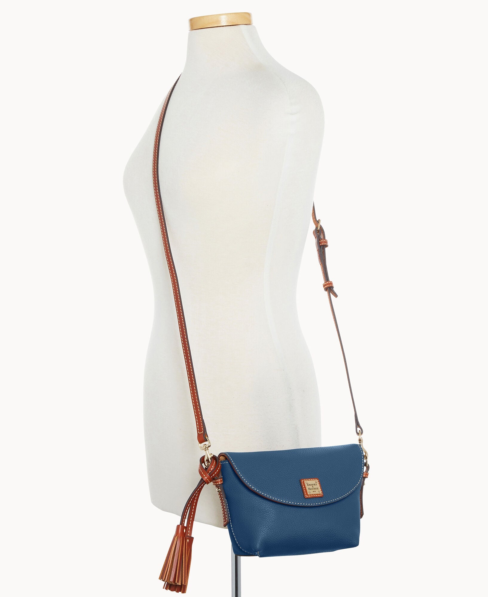 Pebble Grain Crossbody Saddle Bag