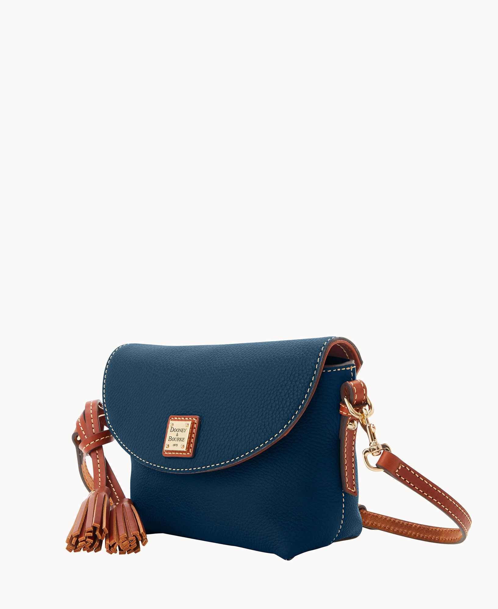 Pebble Grain Crossbody Saddle Bag