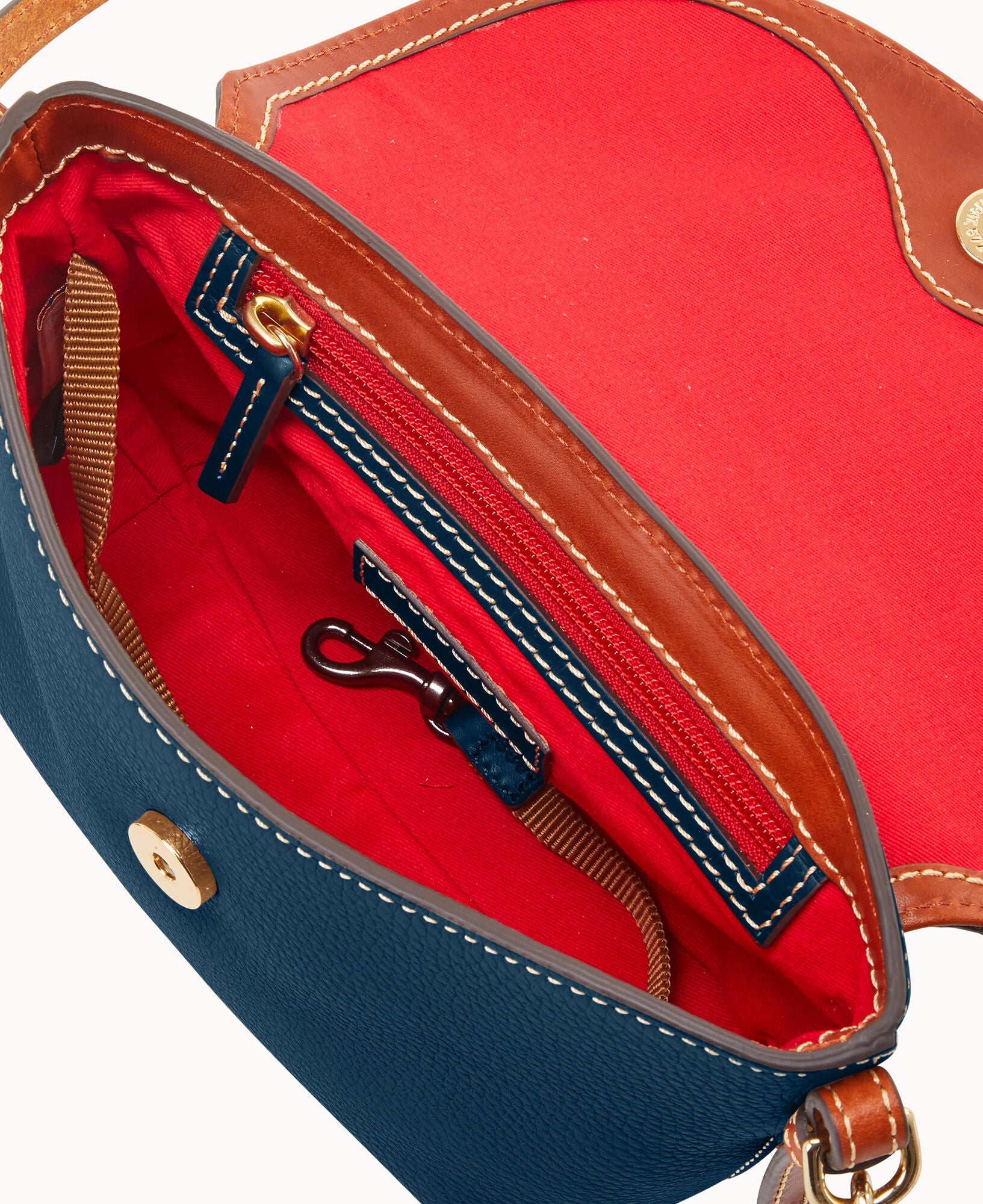 Pebble Grain Crossbody Saddle Bag