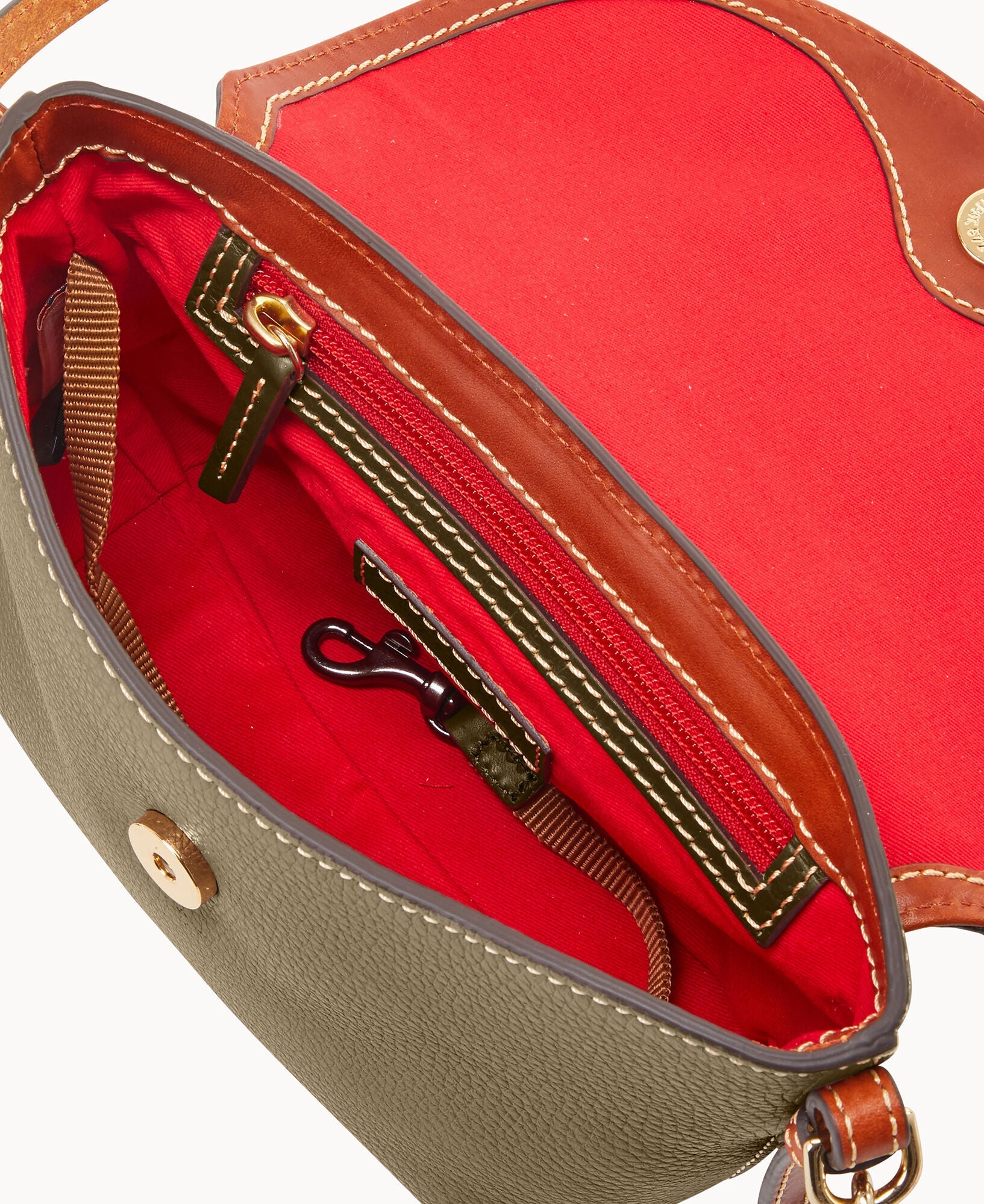 Pebble Grain Crossbody Saddle Bag