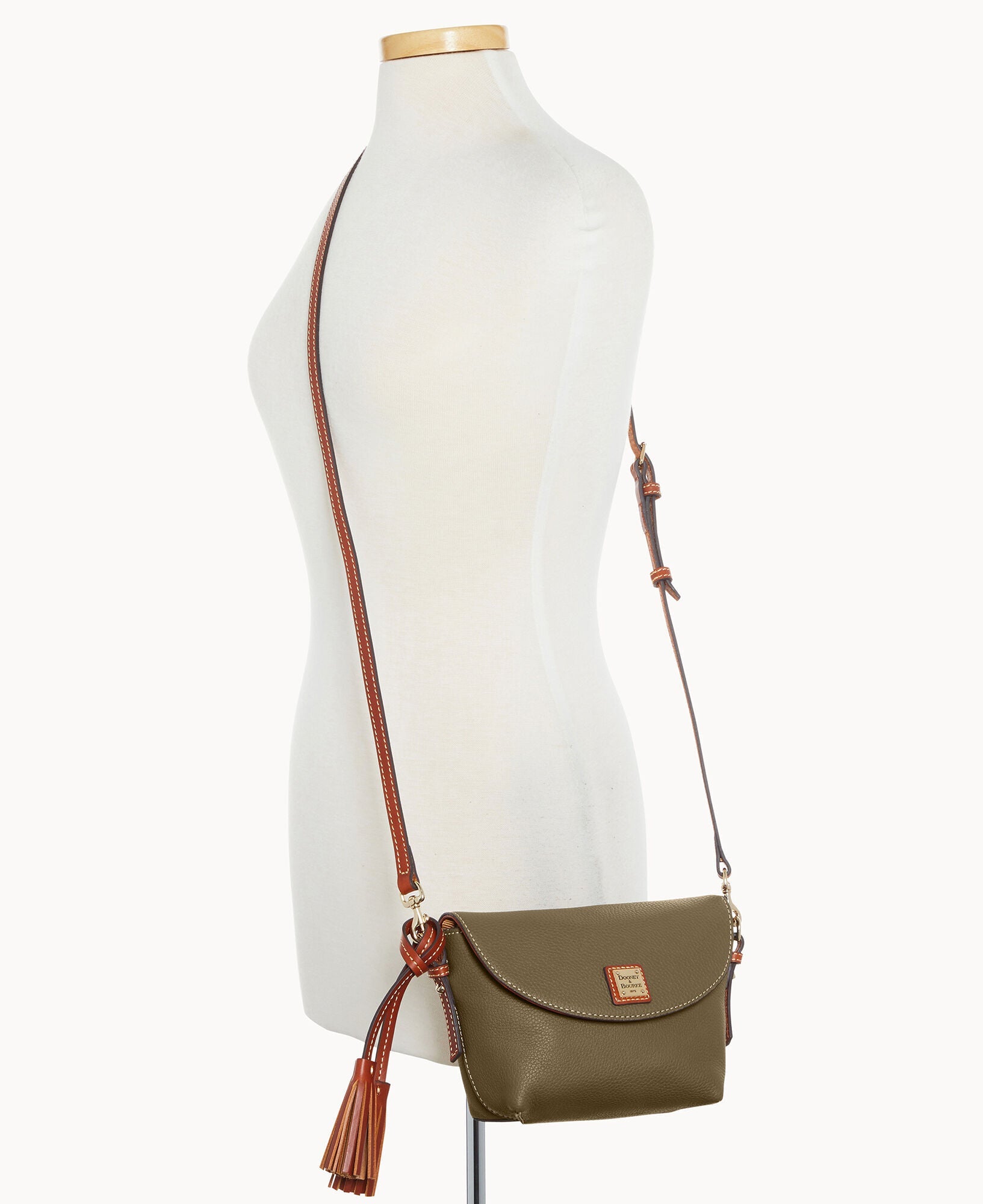 Pebble Grain Crossbody Saddle Bag