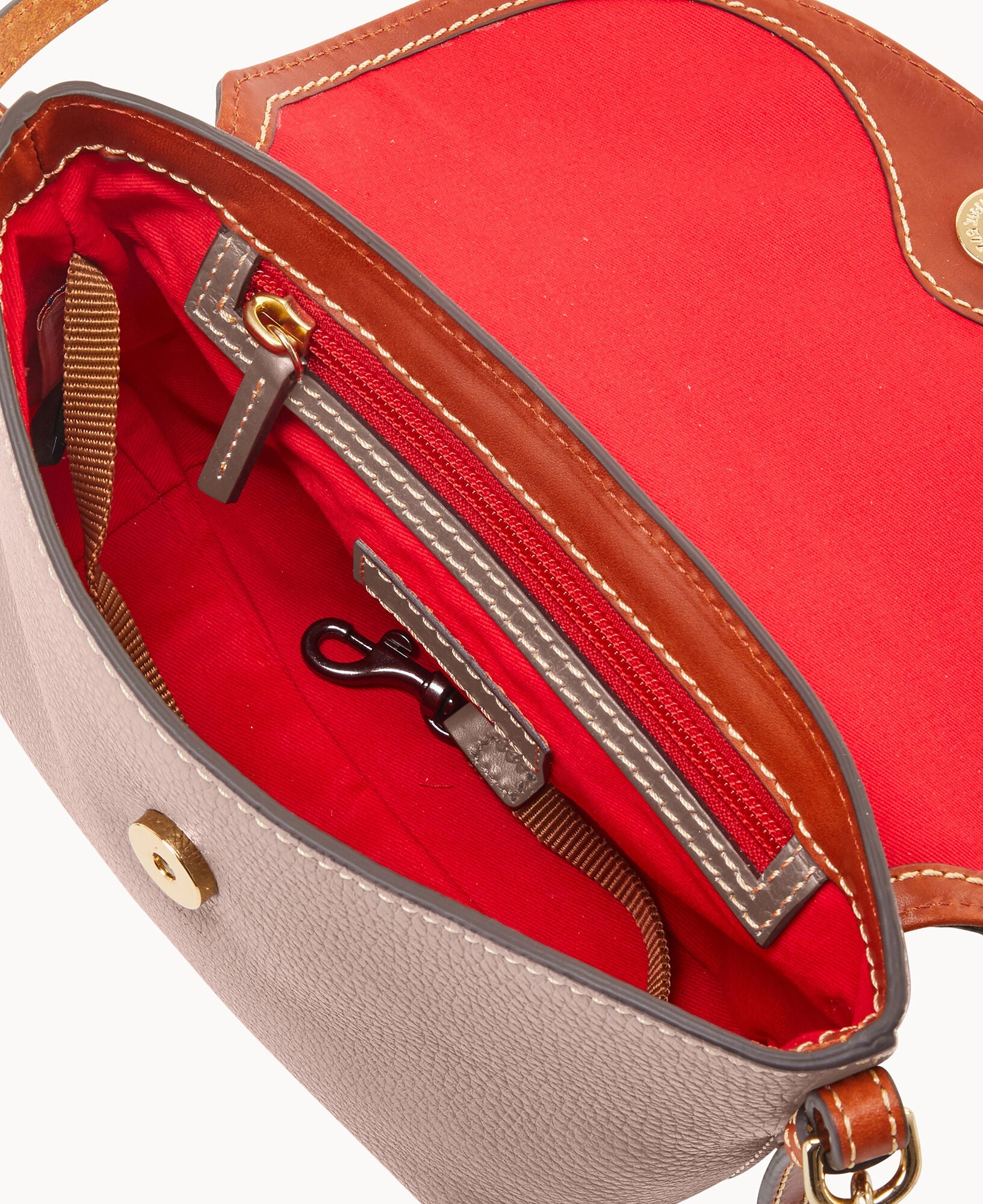 Pebble Grain Crossbody Saddle Bag