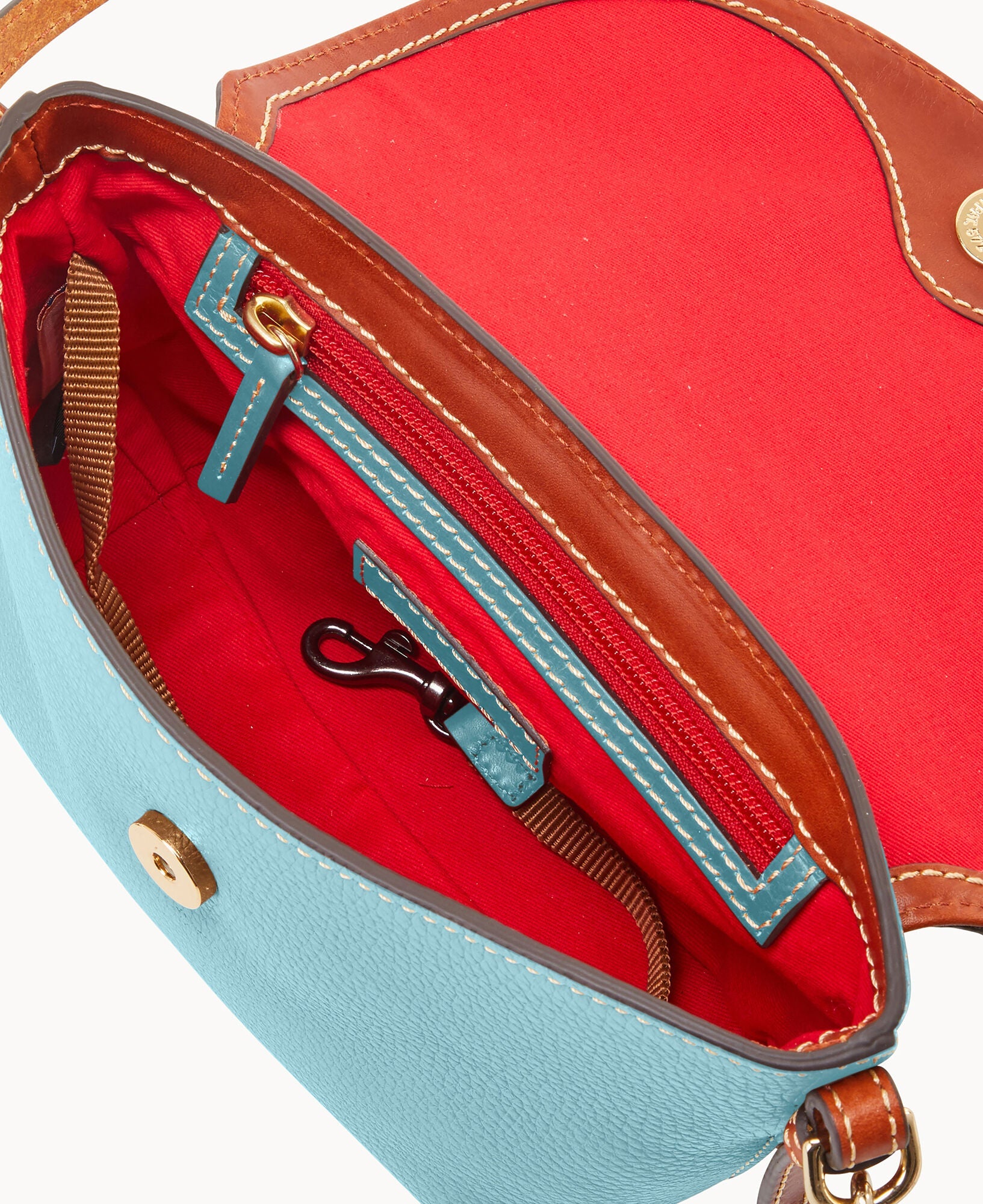 Pebble Grain Crossbody Saddle Bag