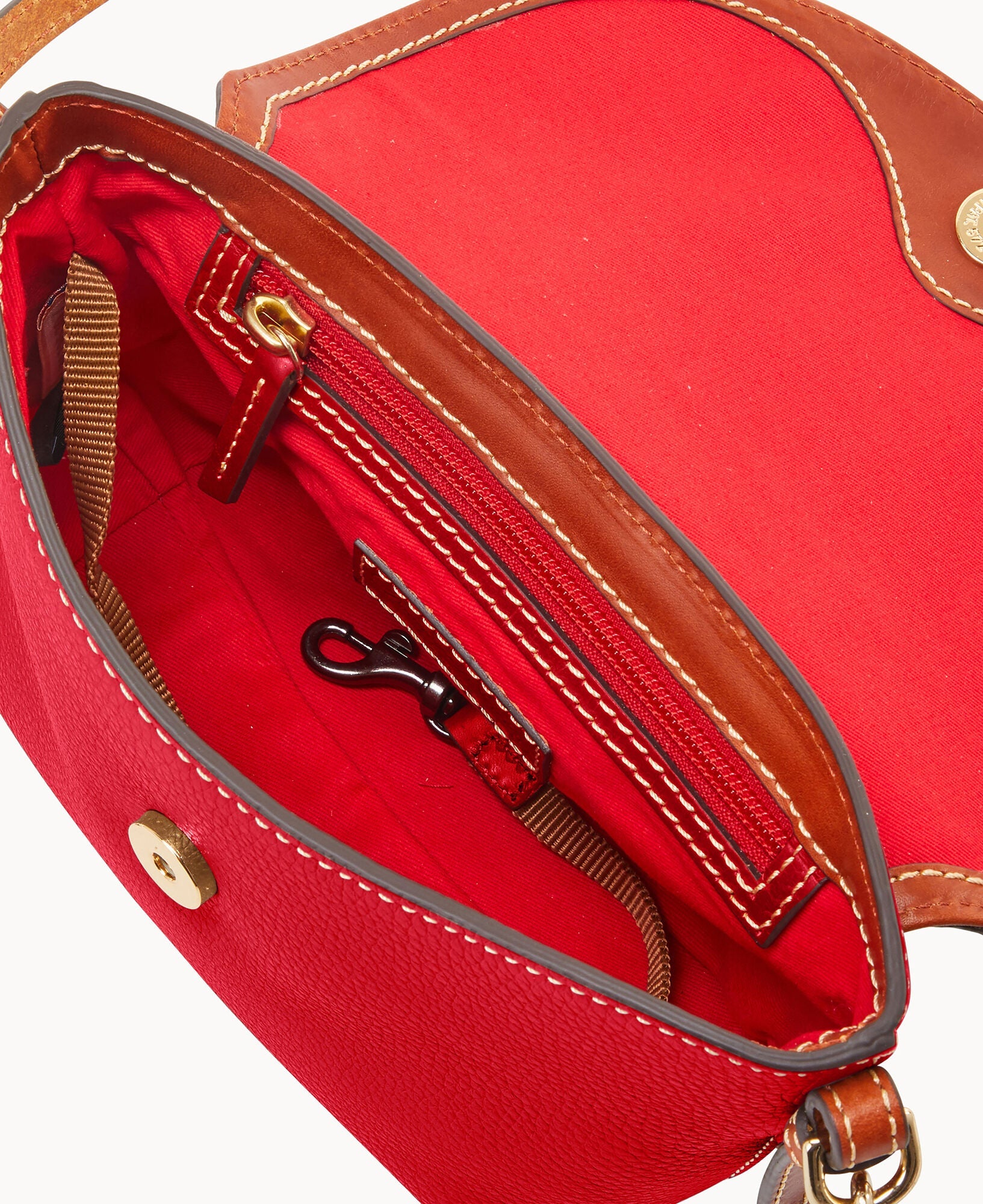 Pebble Grain Crossbody Saddle Bag