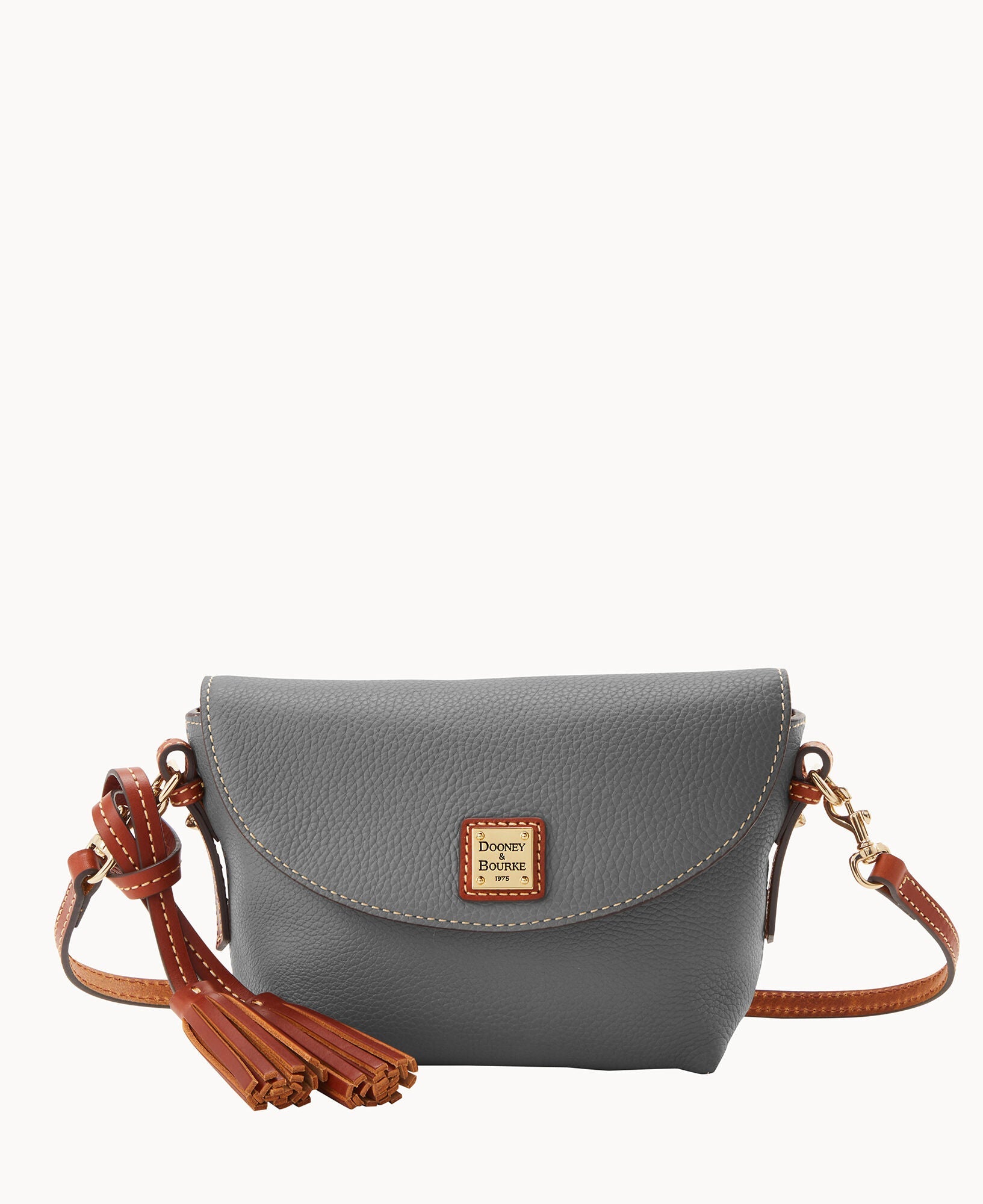 Pebble Grain Crossbody Saddle Bag