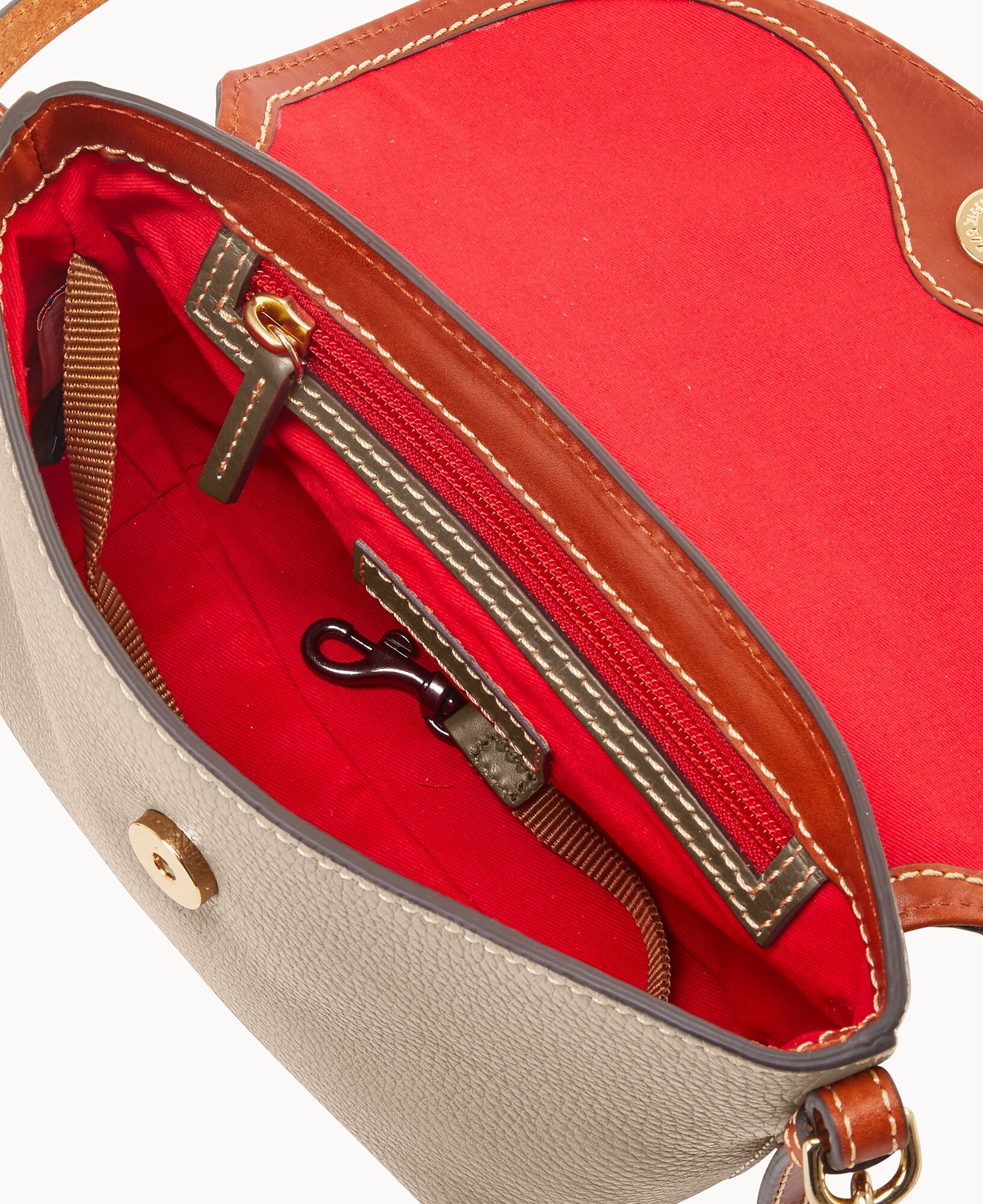 Pebble Grain Crossbody Saddle Bag