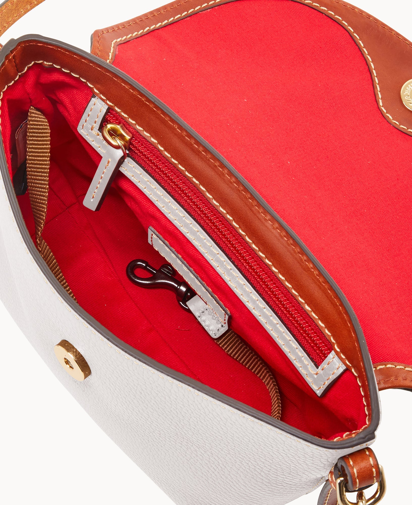 Pebble Grain Crossbody Saddle Bag