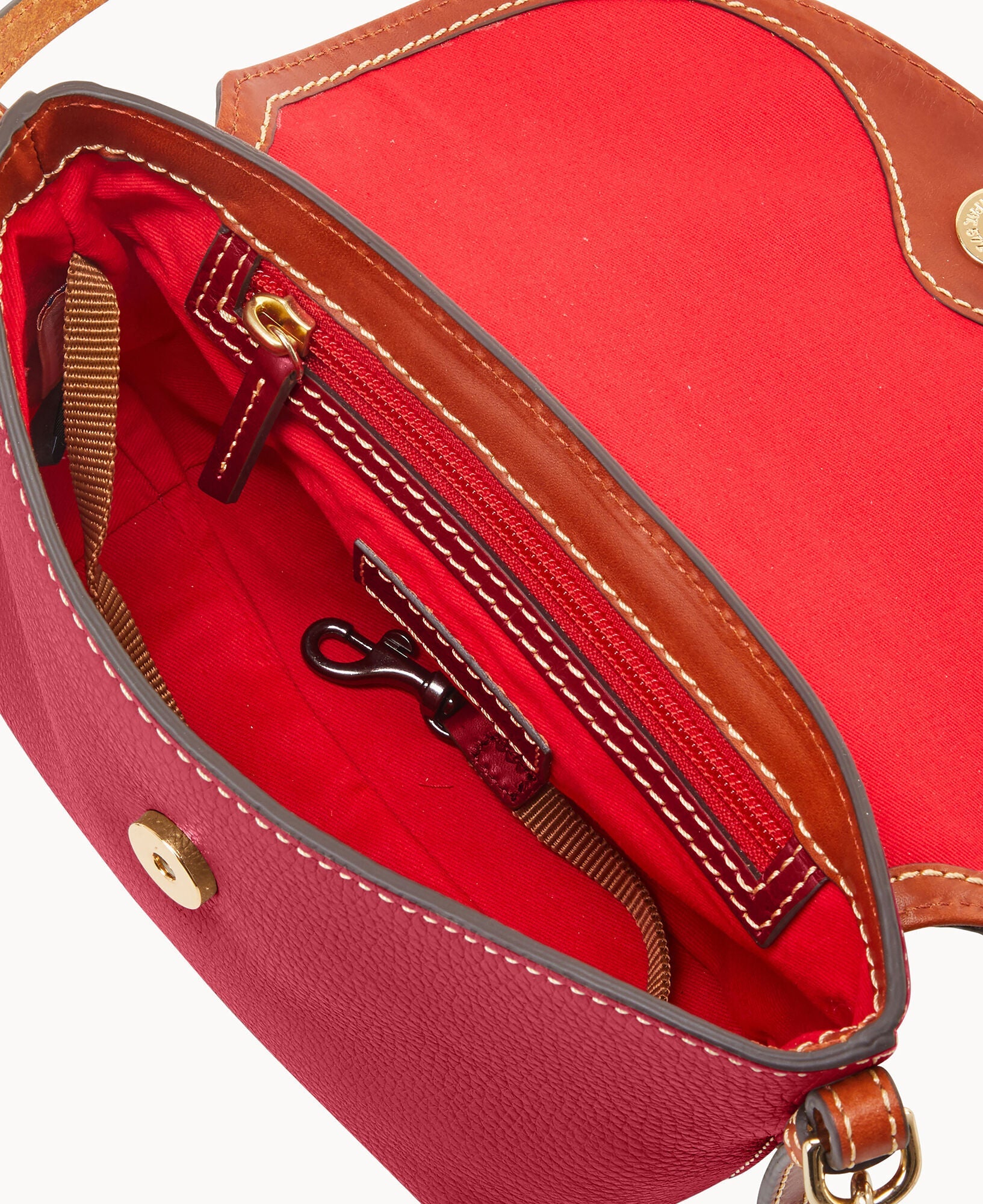 Pebble Grain Crossbody Saddle Bag