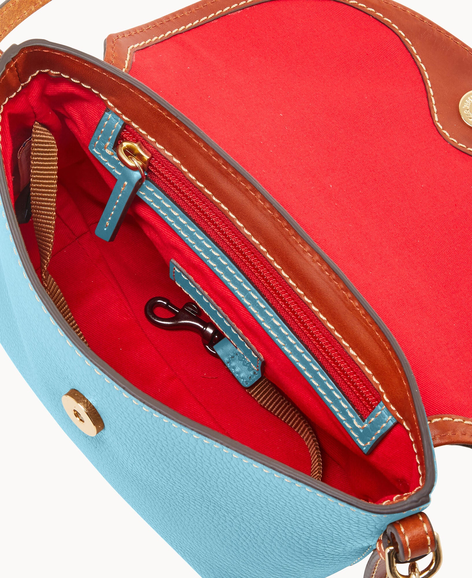 Pebble Grain Crossbody Saddle Bag