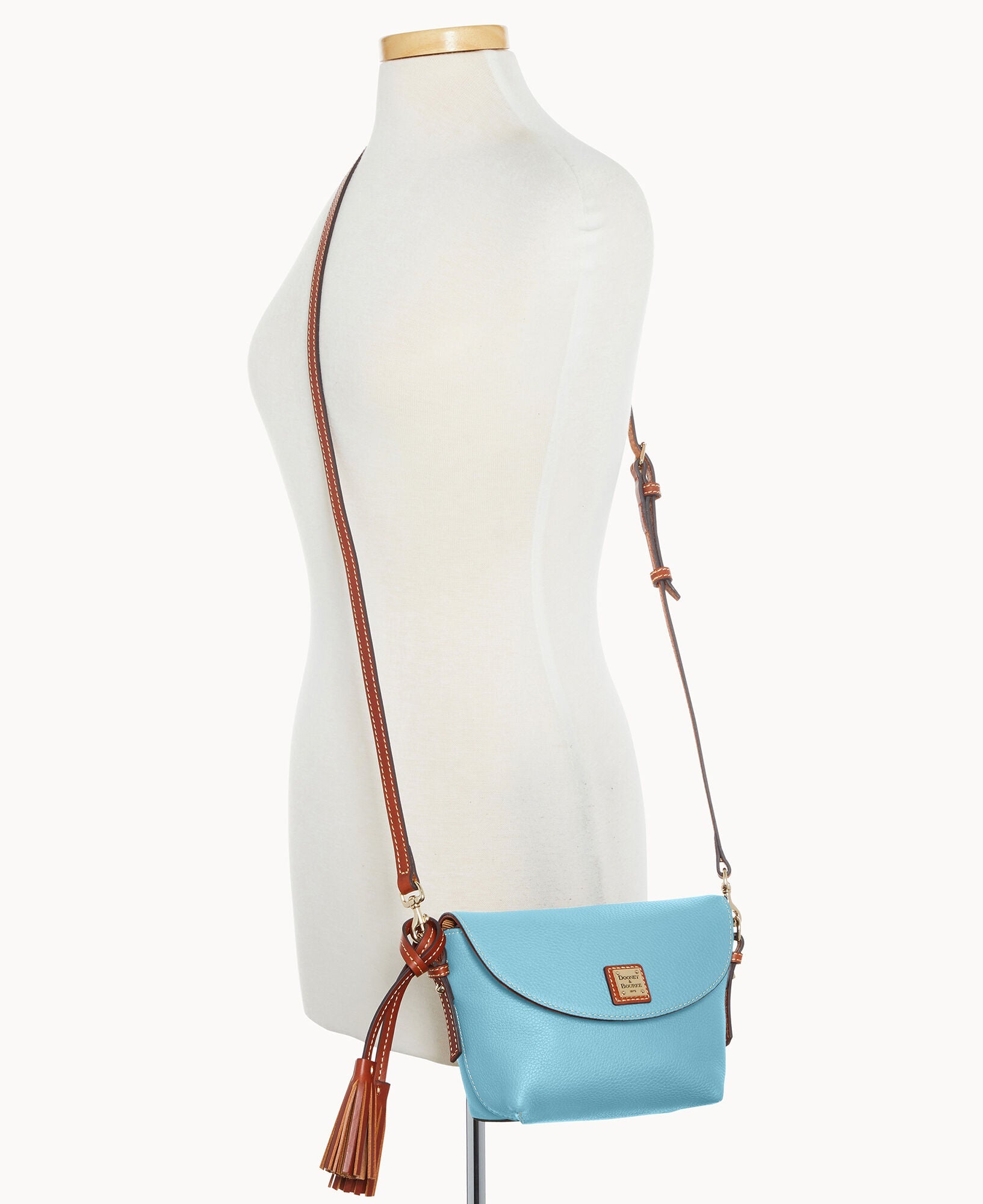 Pebble Grain Crossbody Saddle Bag