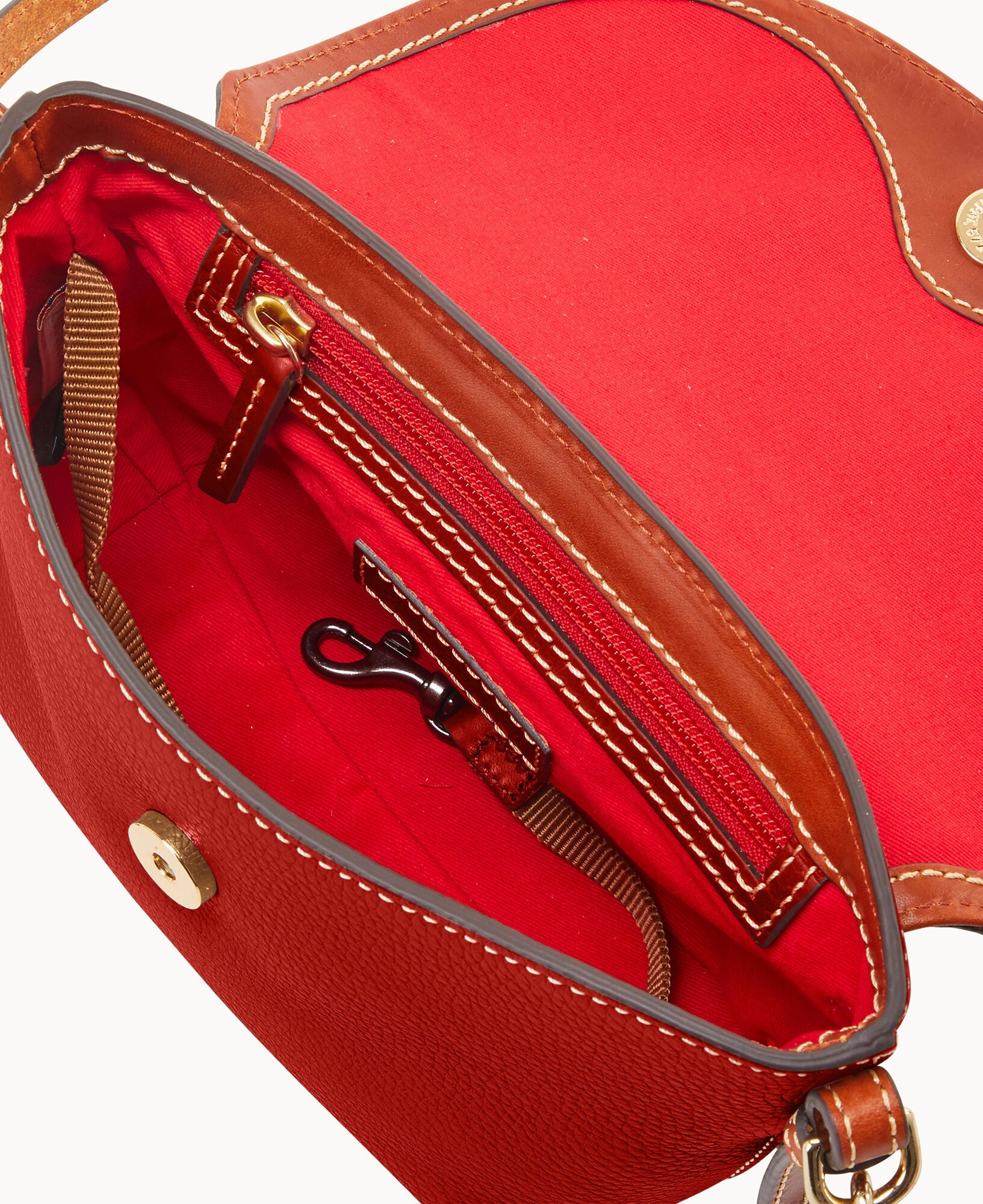 Pebble Grain Crossbody Saddle Bag