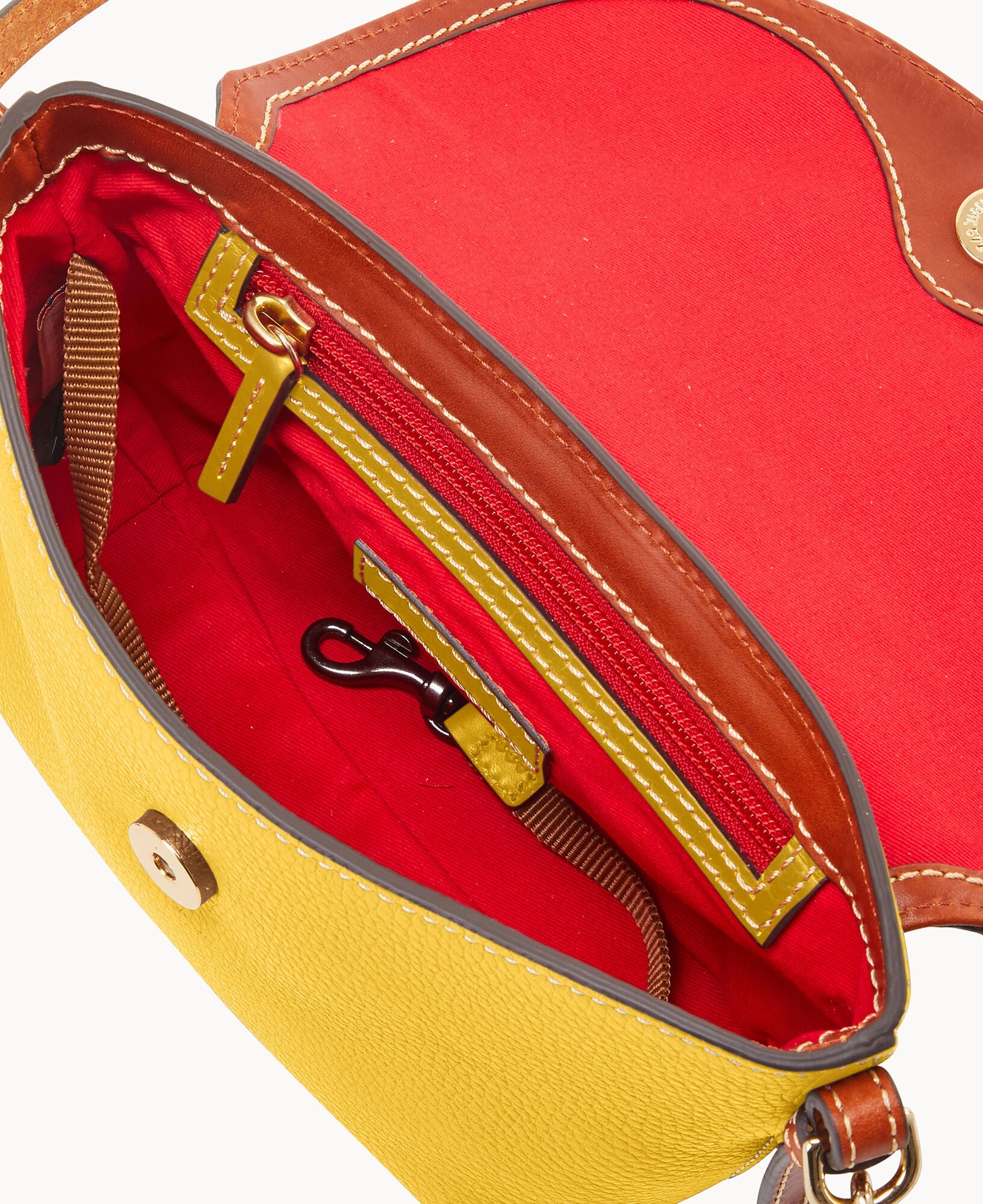 Pebble Grain Crossbody Saddle Bag