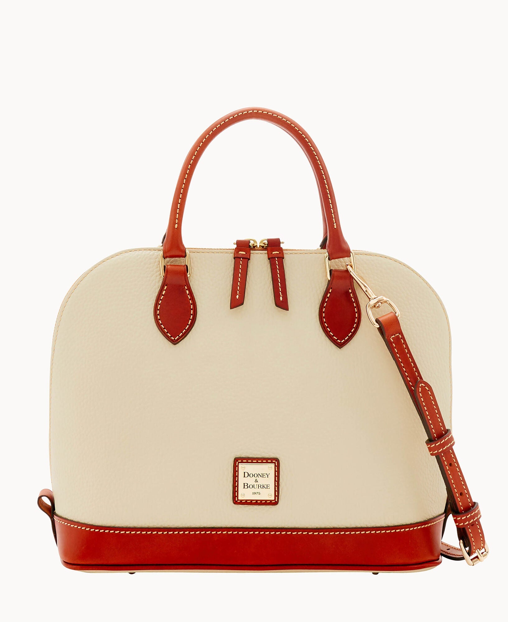 Pebble Grain Zip Zip Satchel