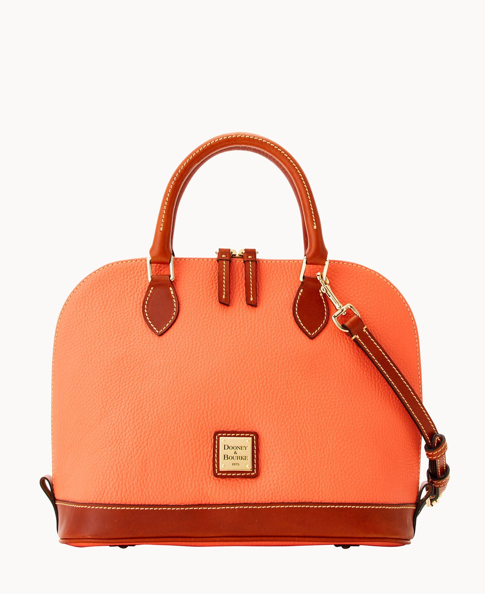 Pebble Grain Zip Zip Satchel