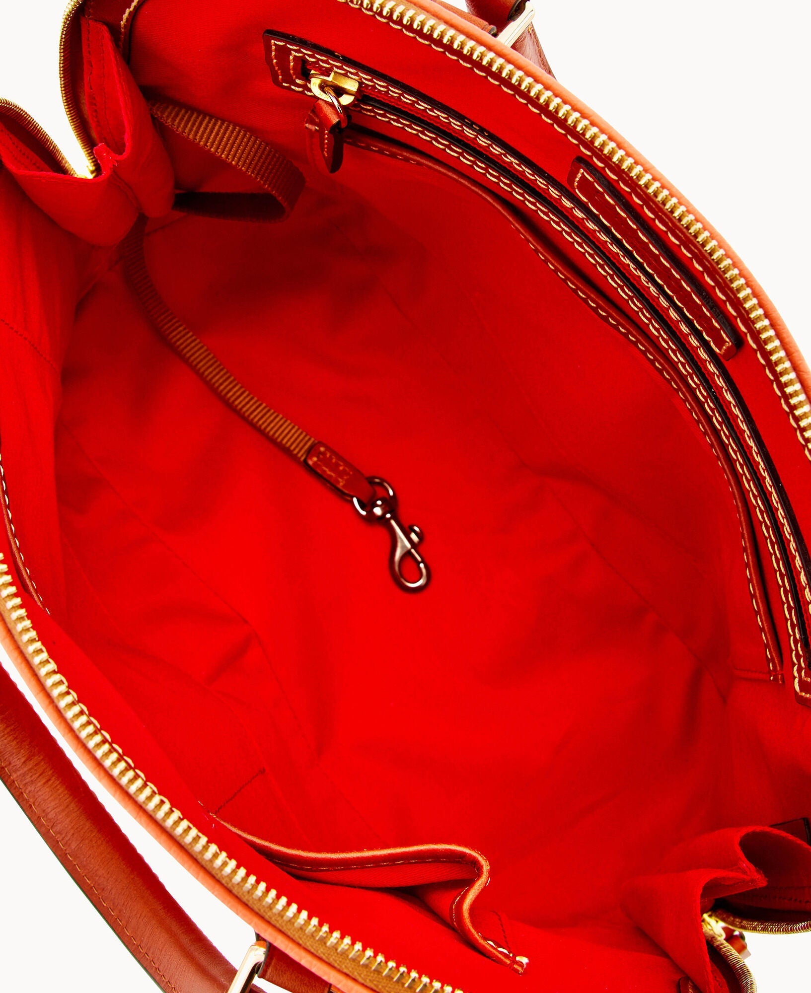 Pebble Grain Zip Zip Satchel