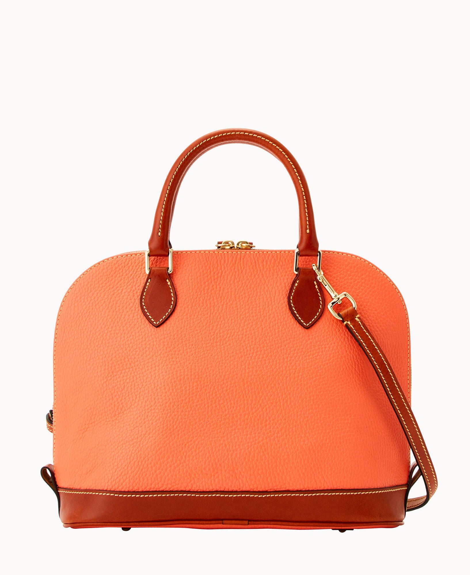 Pebble Grain Zip Zip Satchel