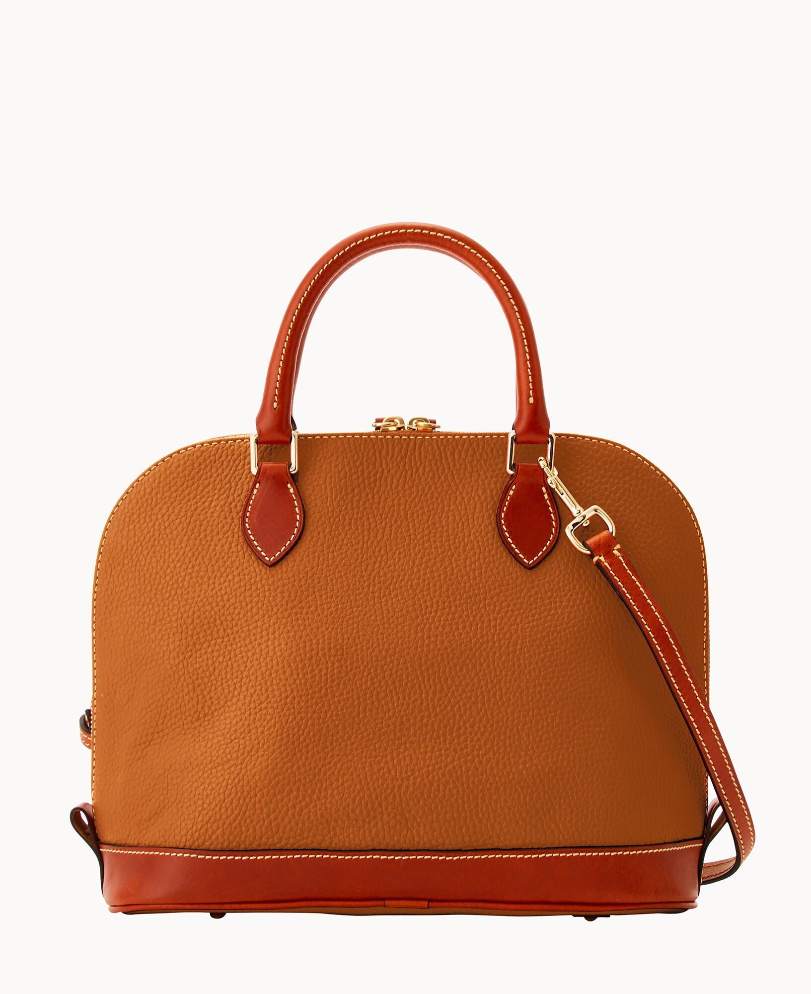 Pebble Grain Zip Zip Satchel