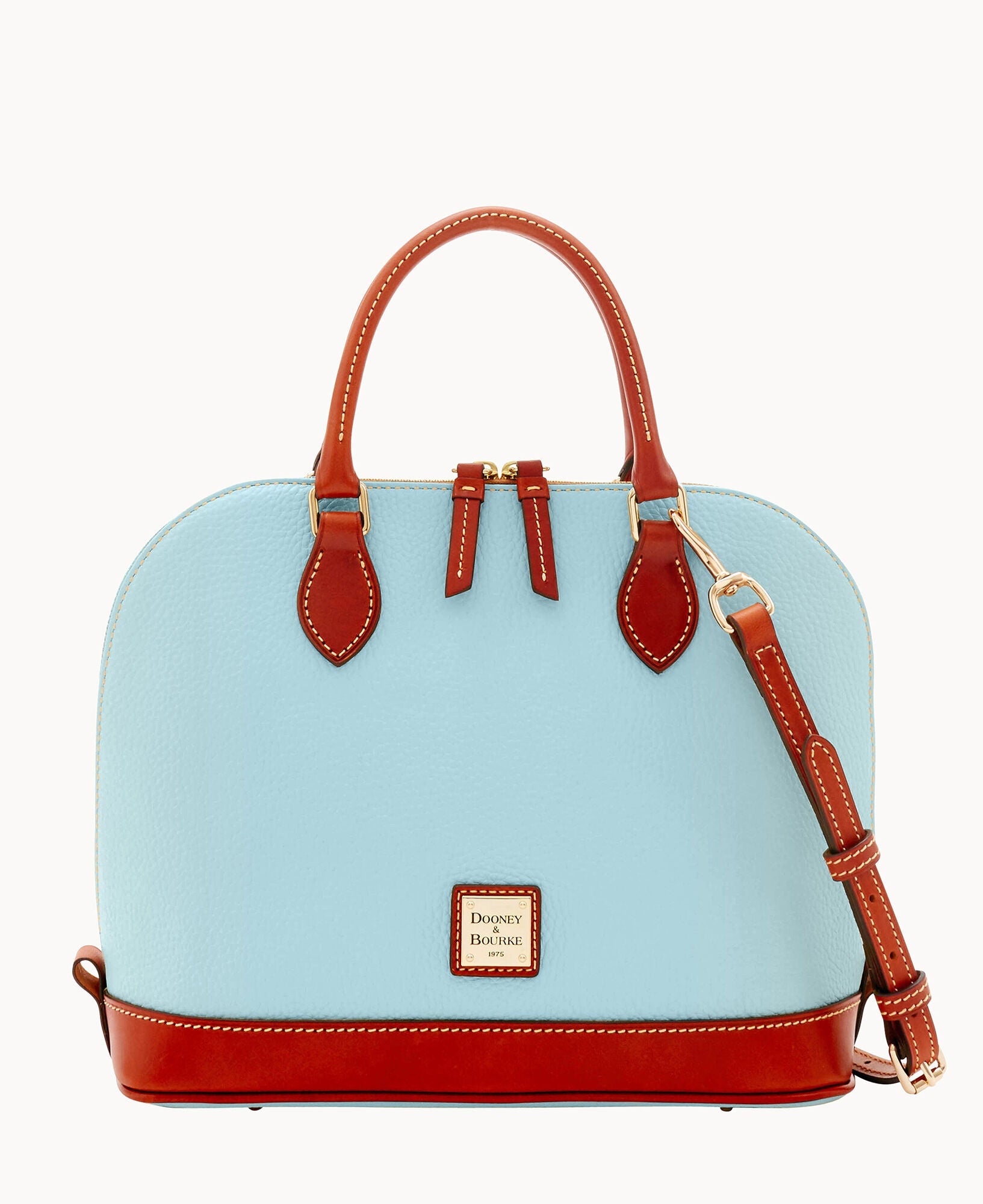 Pebble Grain Zip Zip Satchel