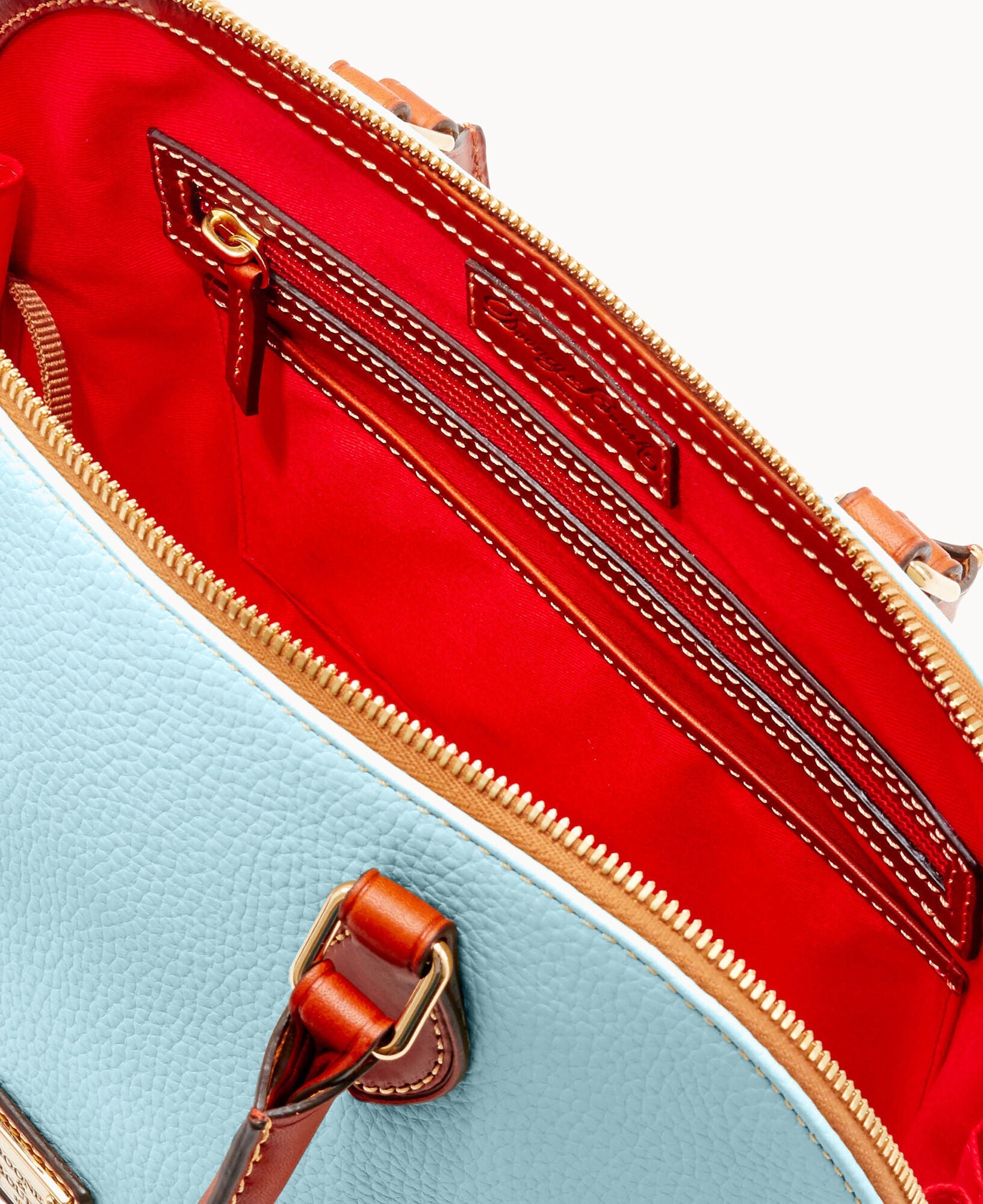 Pebble Grain Zip Zip Satchel