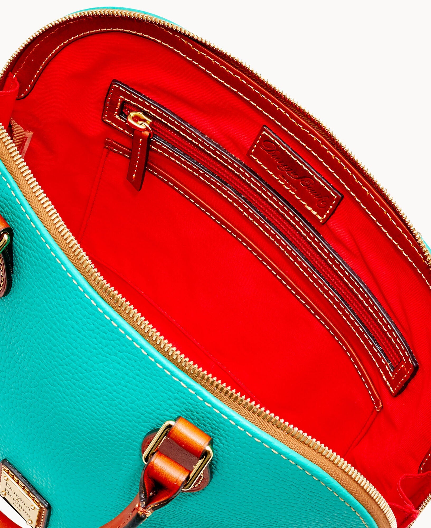 Pebble Grain Zip Zip Satchel