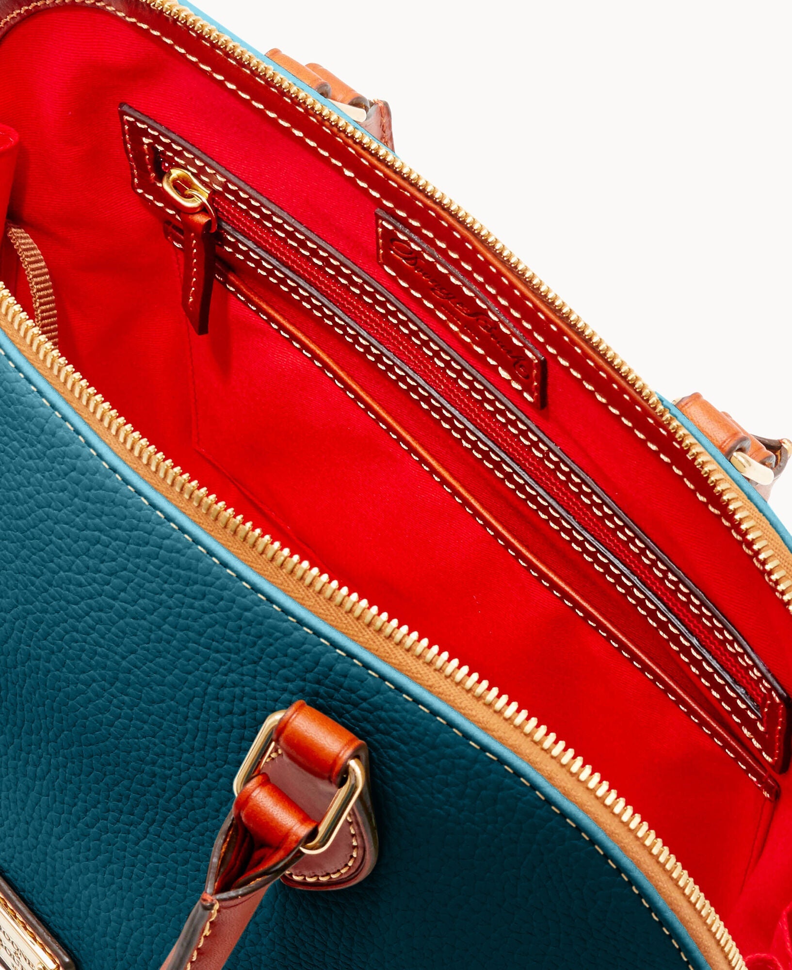 Pebble Grain Zip Zip Satchel