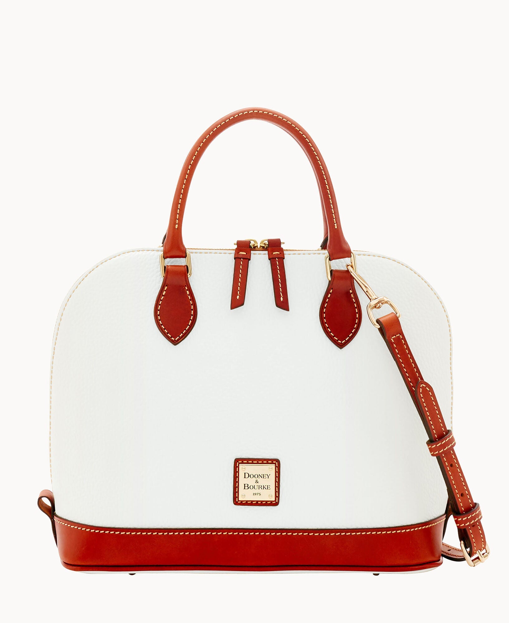 Pebble Grain Zip Zip Satchel