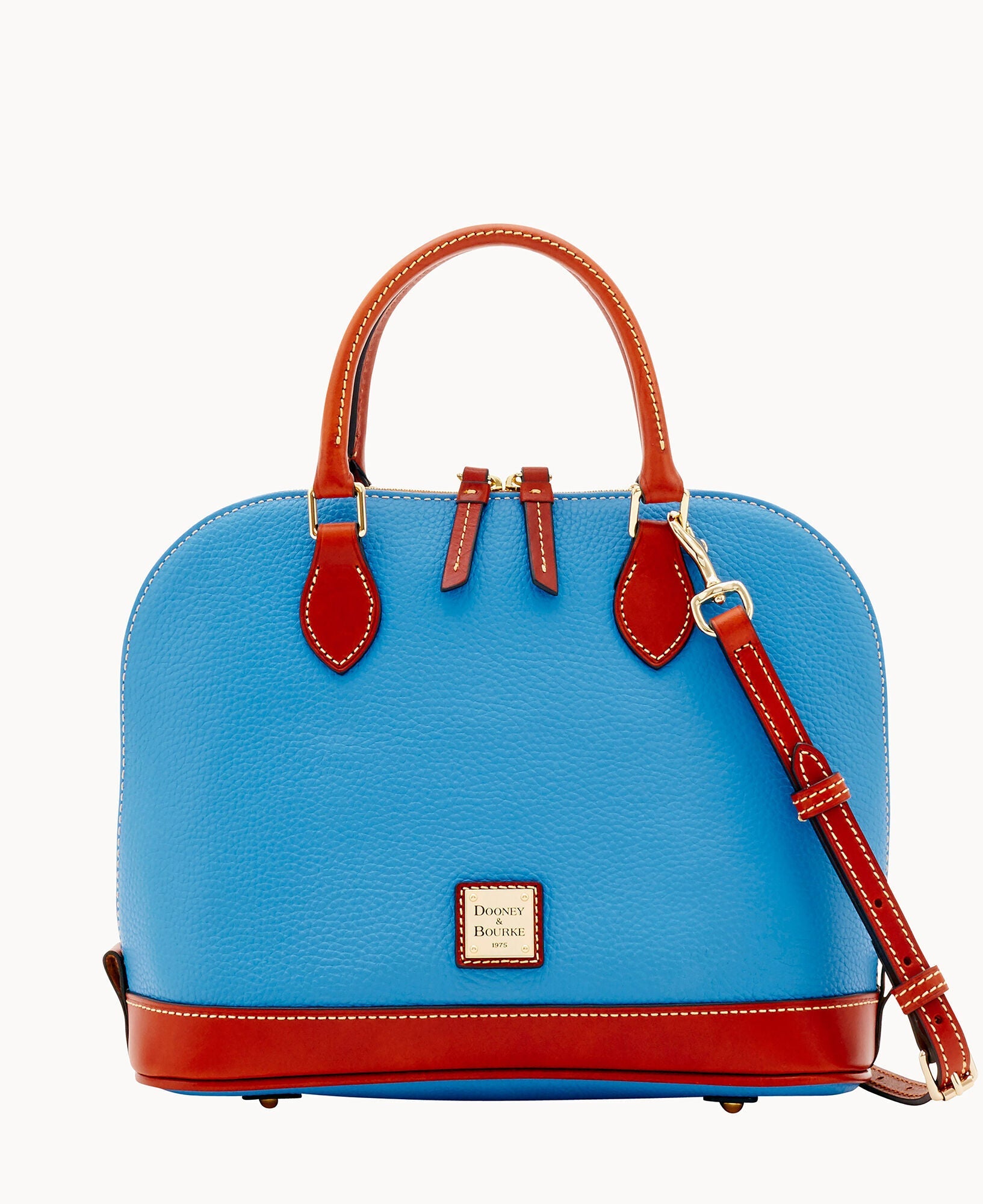 Pebble Grain Zip Zip Satchel