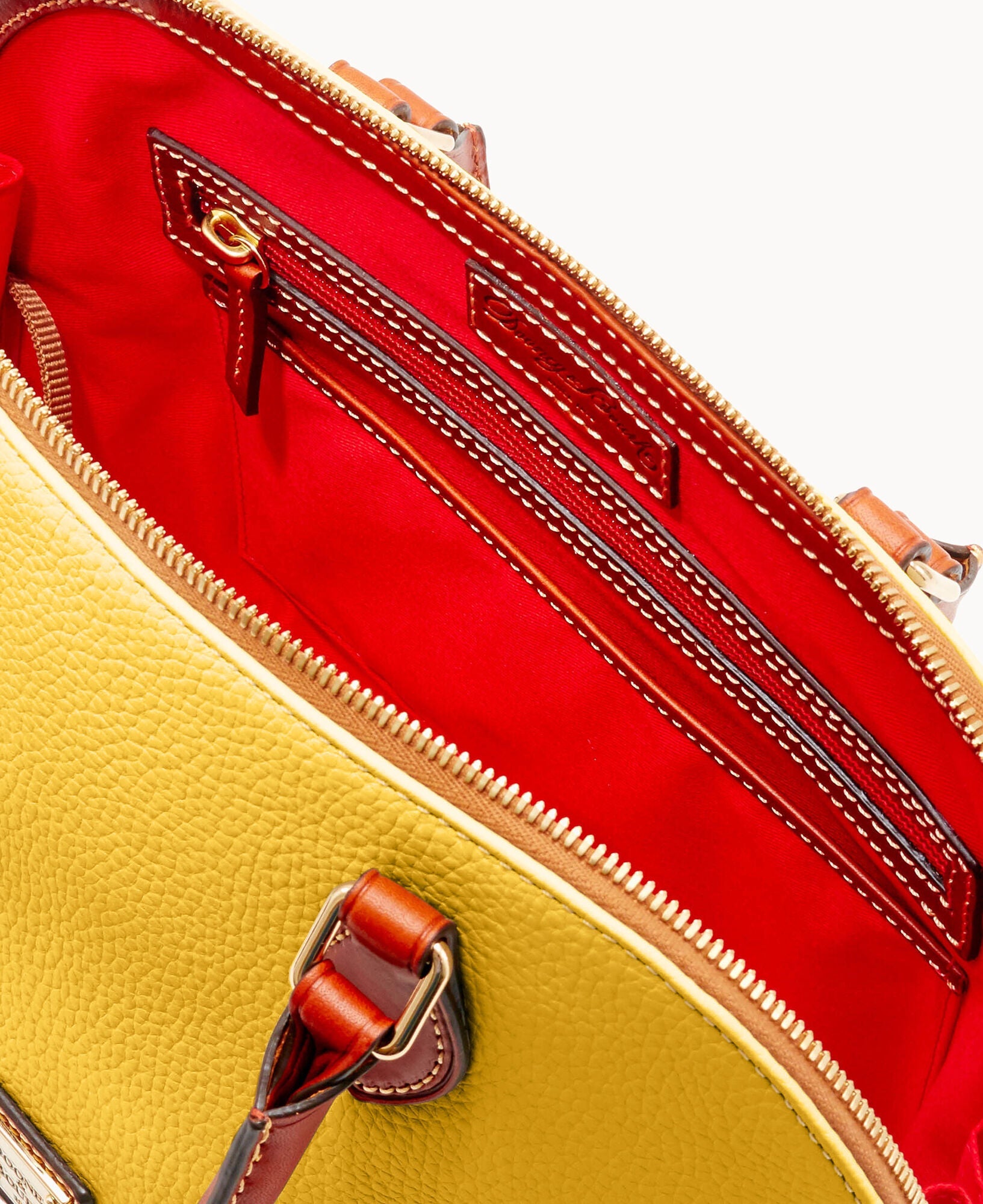 Pebble Grain Zip Zip Satchel