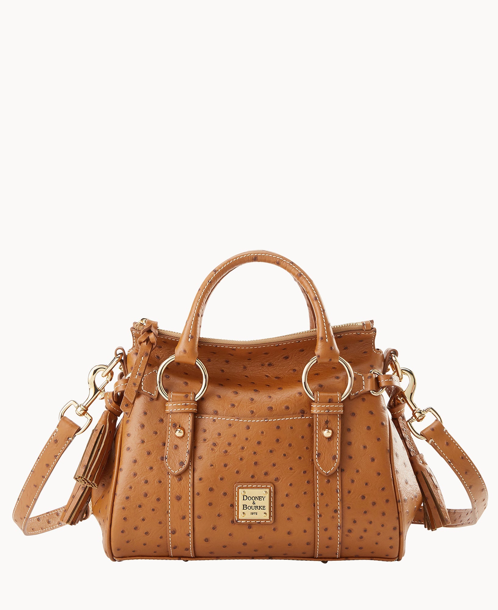 Ostrich Satchel With Pocket