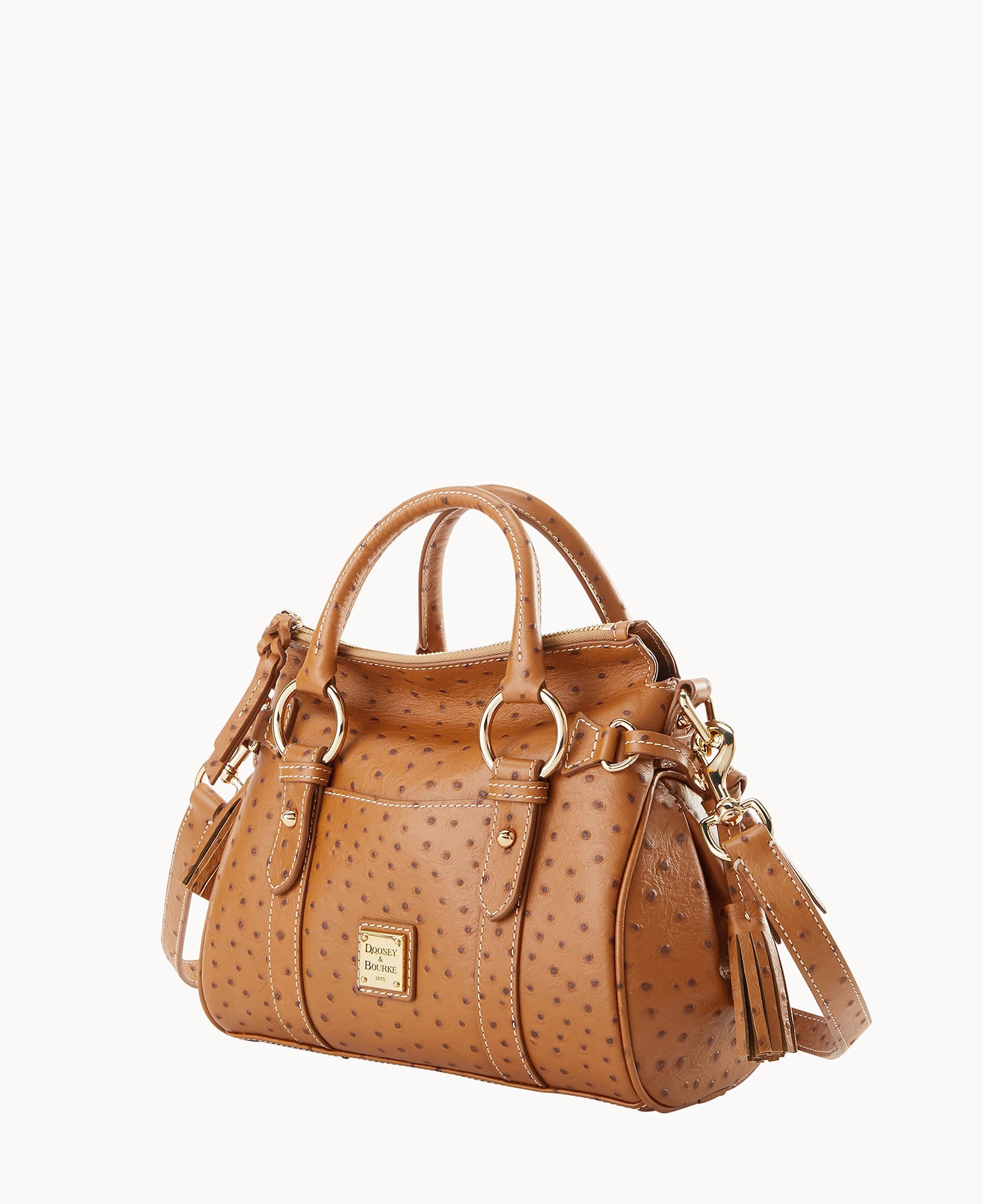 Ostrich Satchel With Pocket