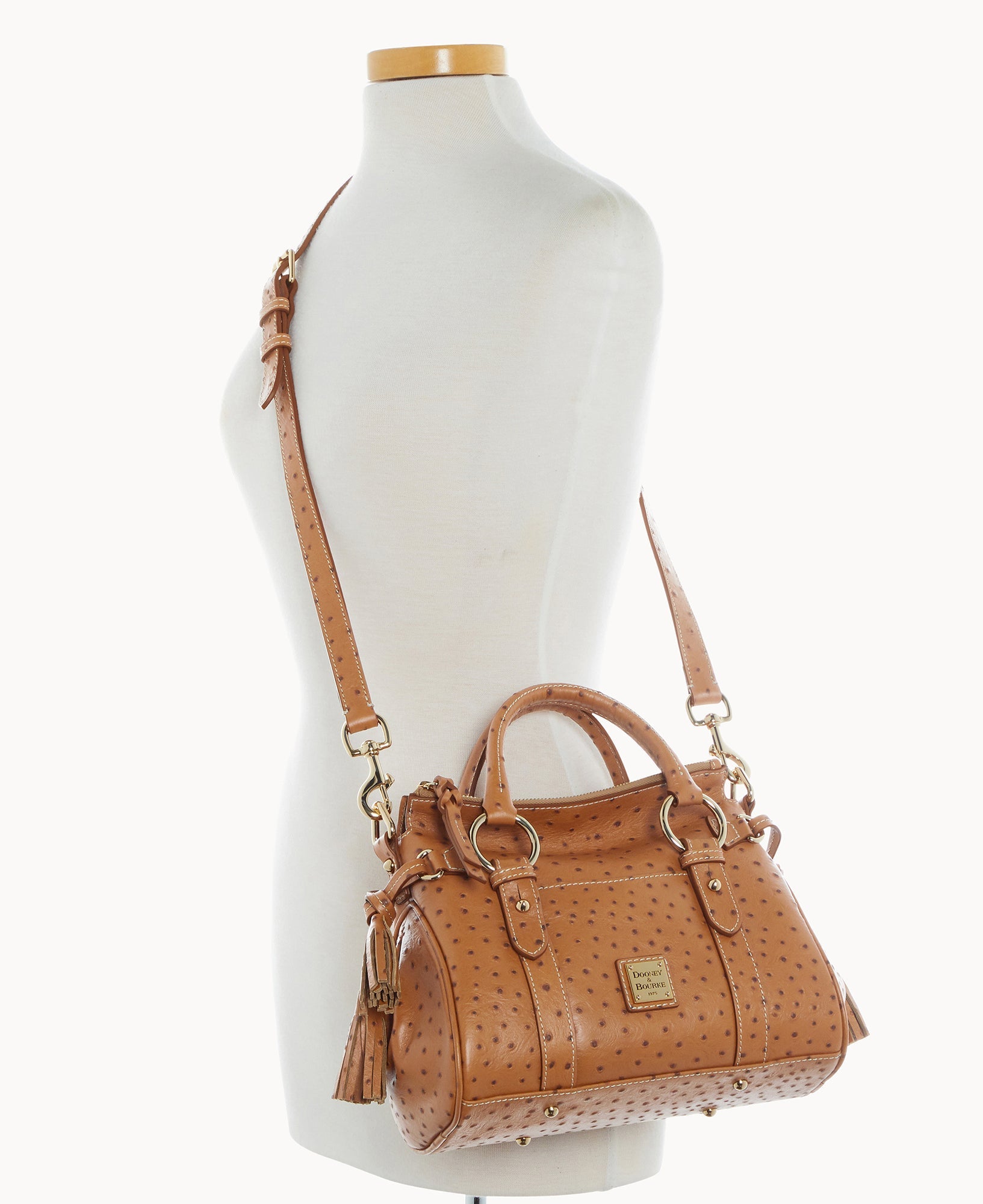 Ostrich Satchel With Pocket