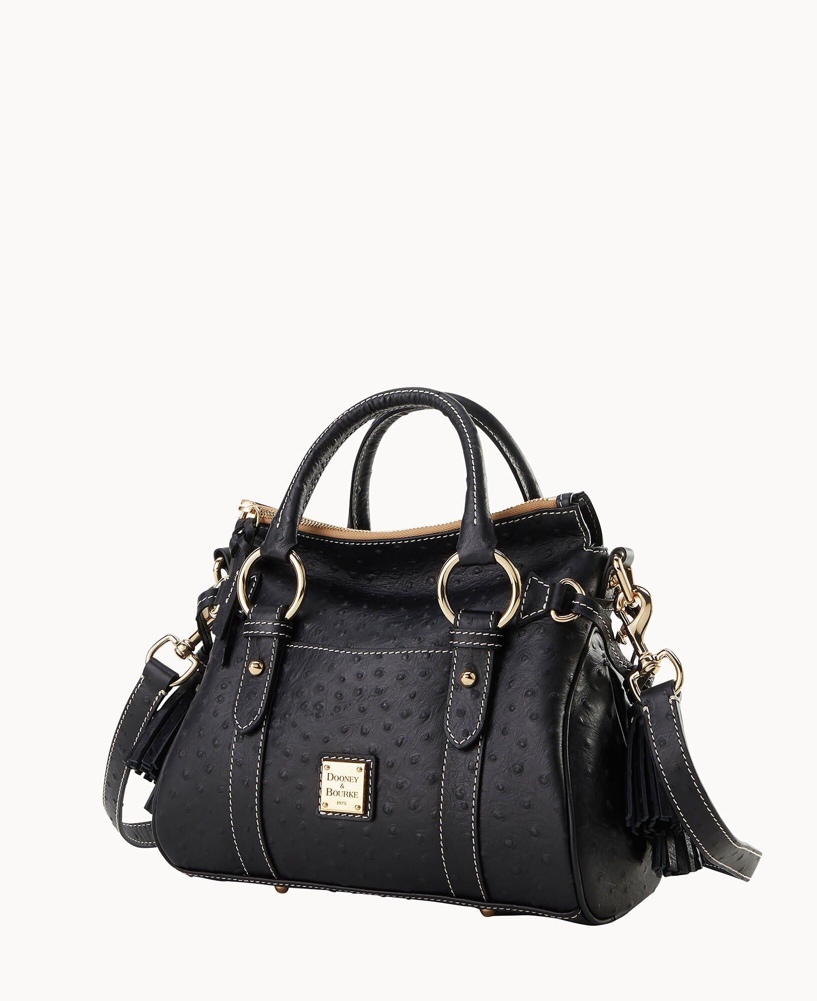 Ostrich Satchel With Pocket